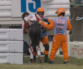 Bearman, 20, limped away from the scene of the crash