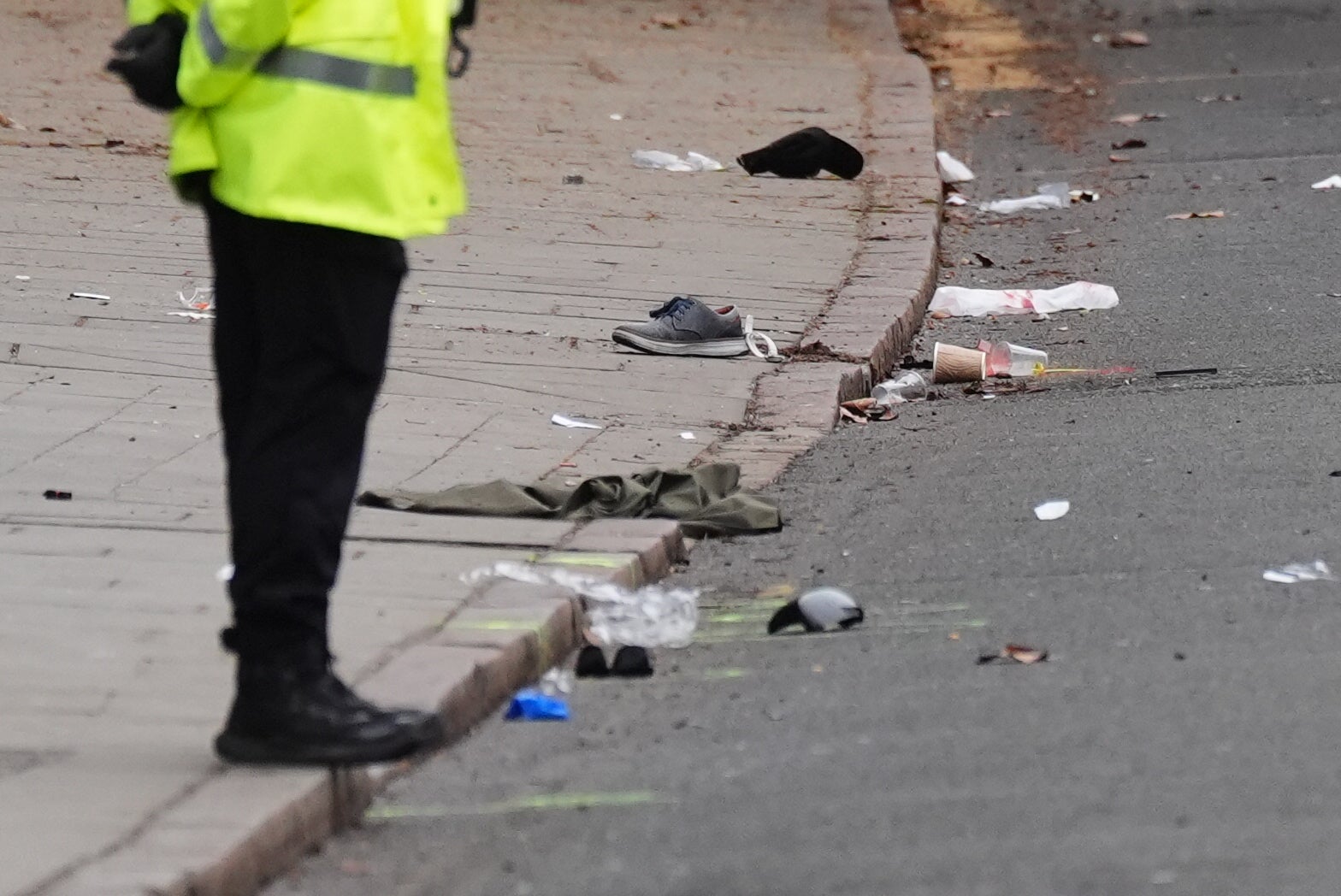 Shoes and blankets at the scene