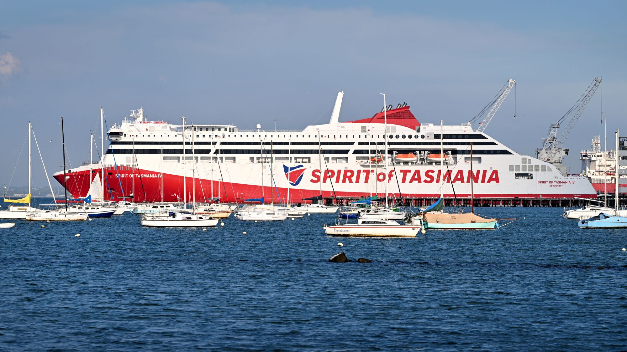 The newly launched Spirit of Tasmania IV, a roll-on/roll-off ferry,