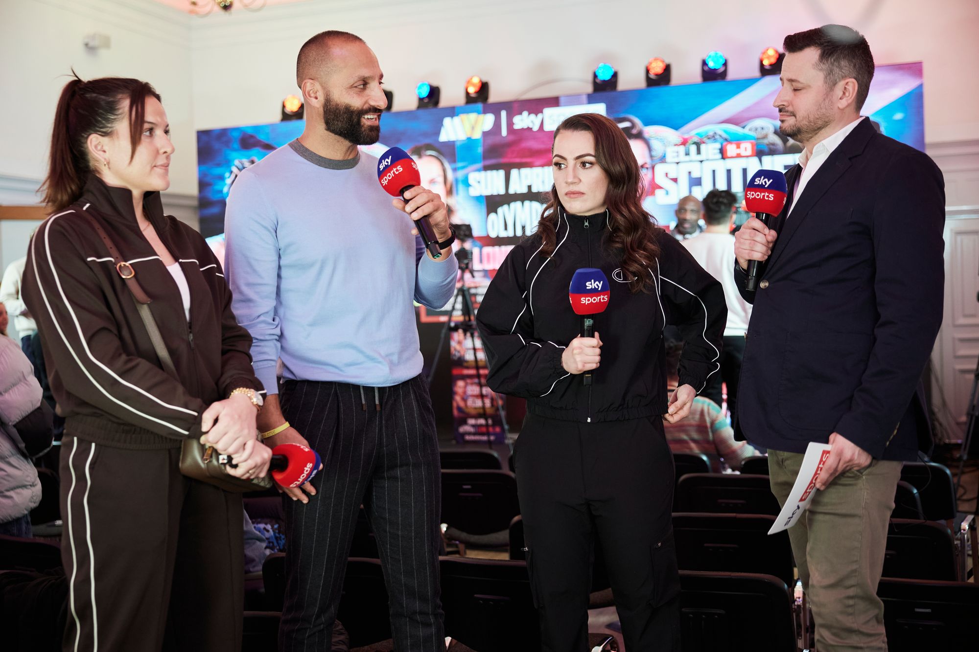 Nakisa Bidarian (left) with Ellie Scotney ahead of Sunday’s Sky Sports show