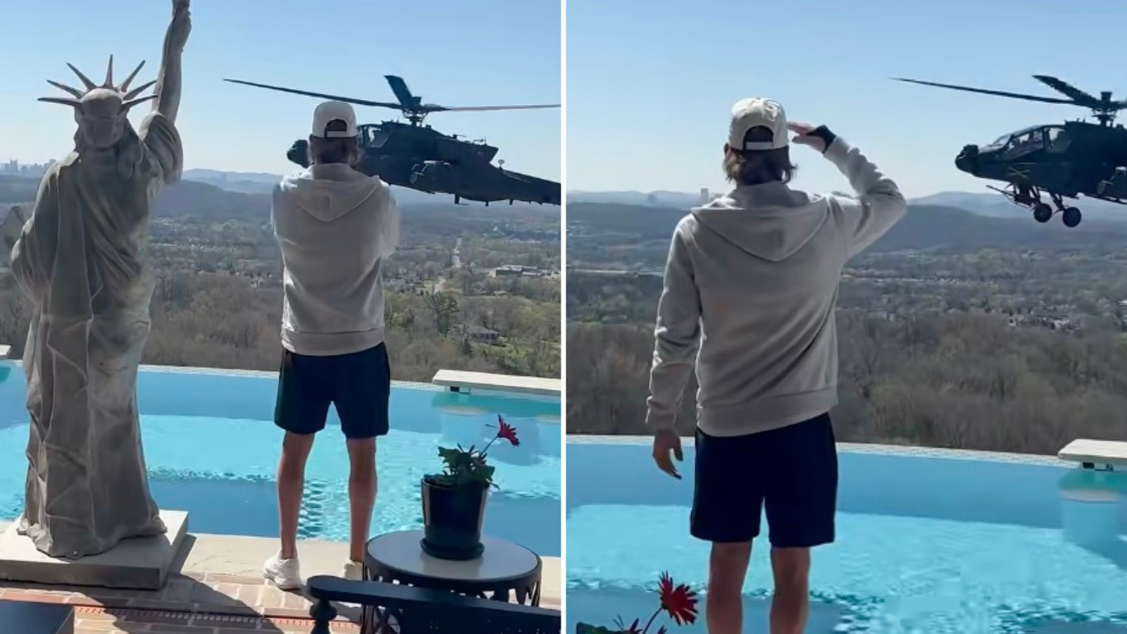 A pair of military helicopters flew near the home of MAGA musician Kid Rock on Saturday. Now, crews on both flights have been suspended