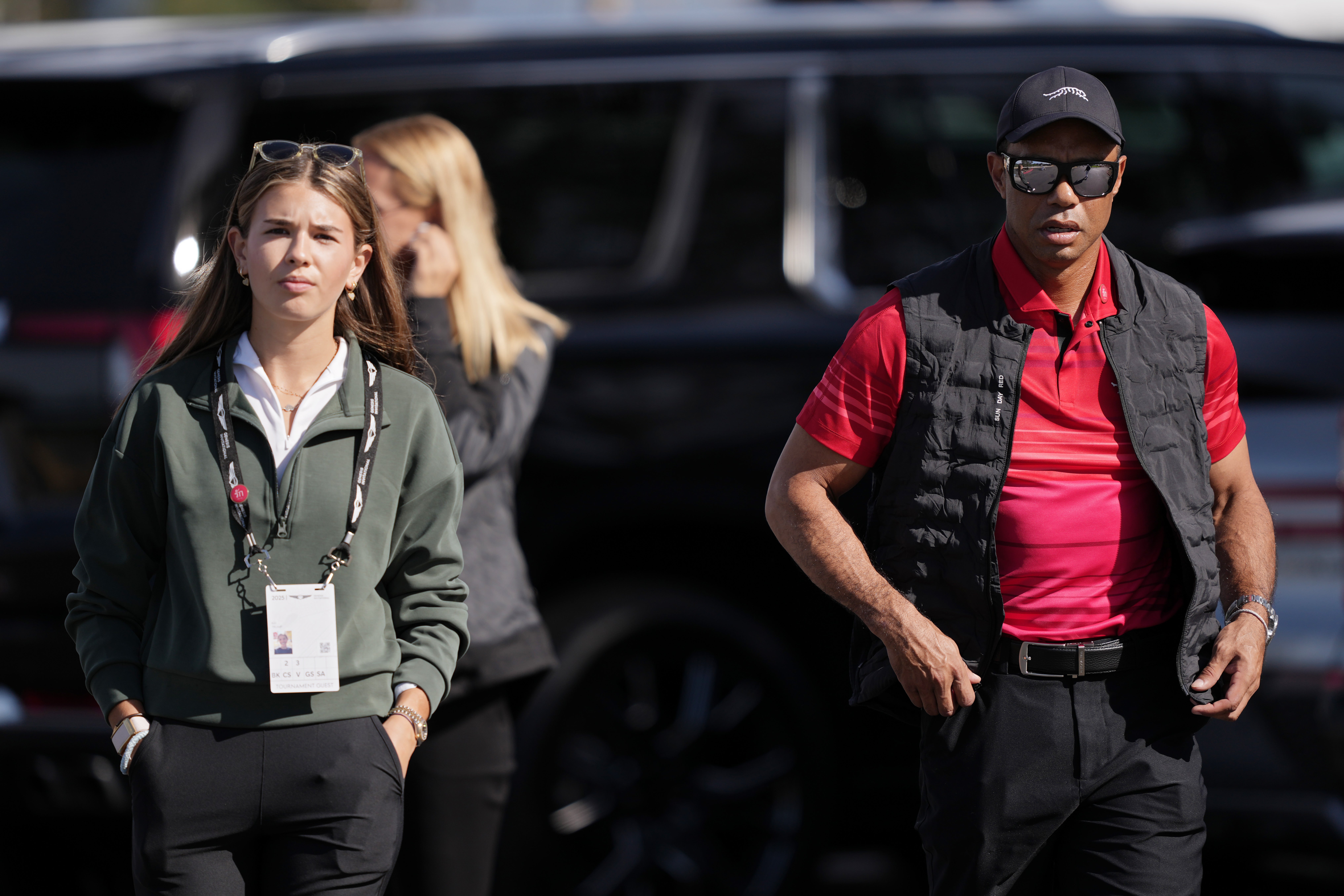 President Donald Trump’s grandchildren, including Kai Trump (pictured with Tiger Woods last year) were not allowed to be driven by the golf pro even before his DUI arrest last week, according to a report