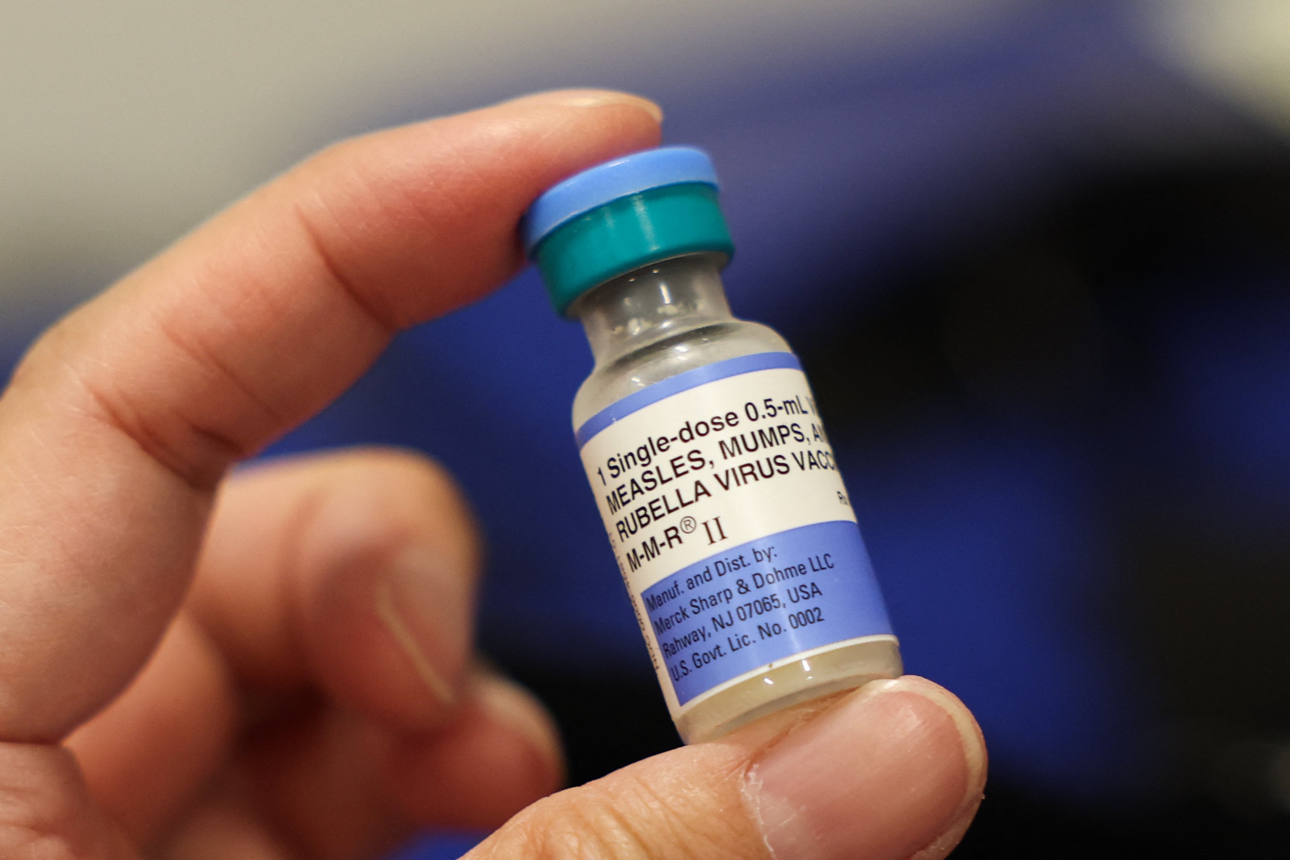 Two doses of the measles-mumps-rubella vaccine give a person 97 percent protection against infection