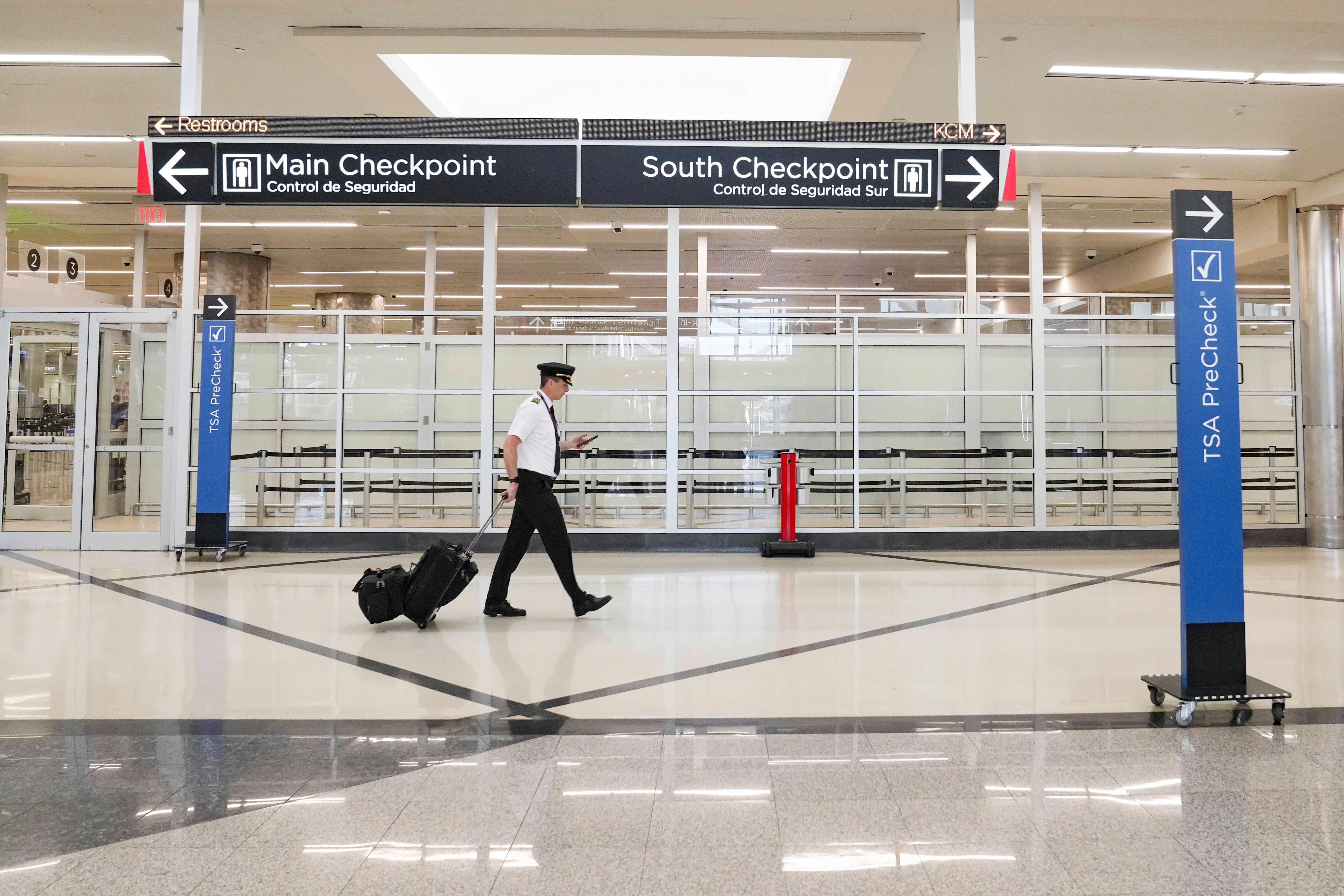 Airport security line congestion appeared to ease Monday after Trump signed an executive order paying TSA officers