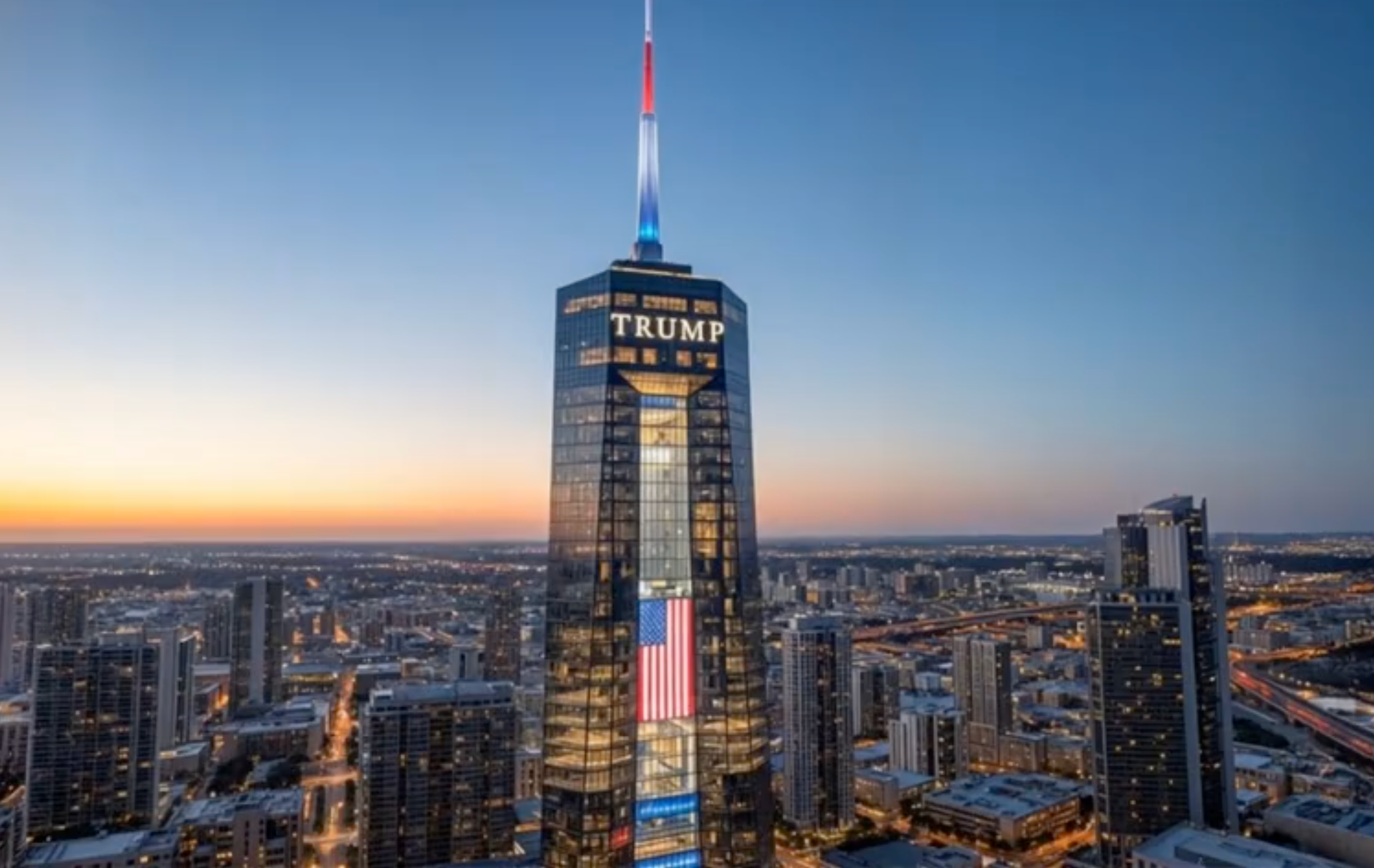 President Donald Trump shared a video revealing the design of his planned presidential library on Monday, which closely mirrors the look of existing Trump commercial developments like the Trump Tower in Chicago
