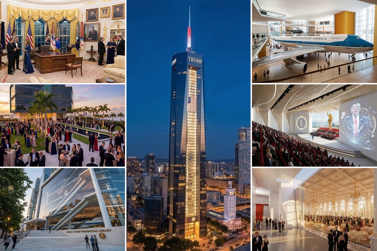 Trump releases his vision of a skyscraper presidential library complete with gold escalator and no books in sight Trump releases his vision of a skyscraper presidential library complete with gold escalator and no books in sight