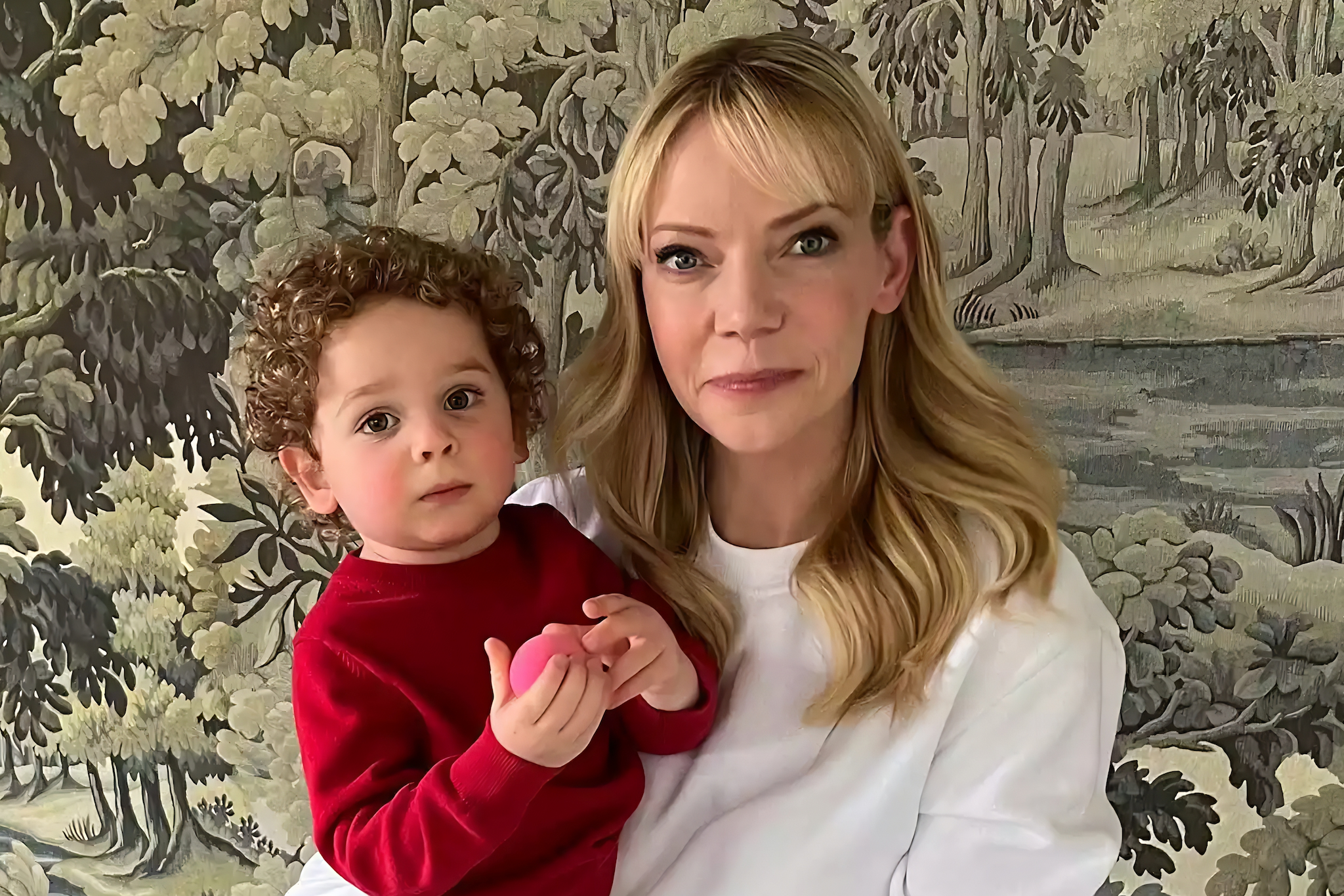 Riki Lindhome pictured with her four-year-old son Keaton