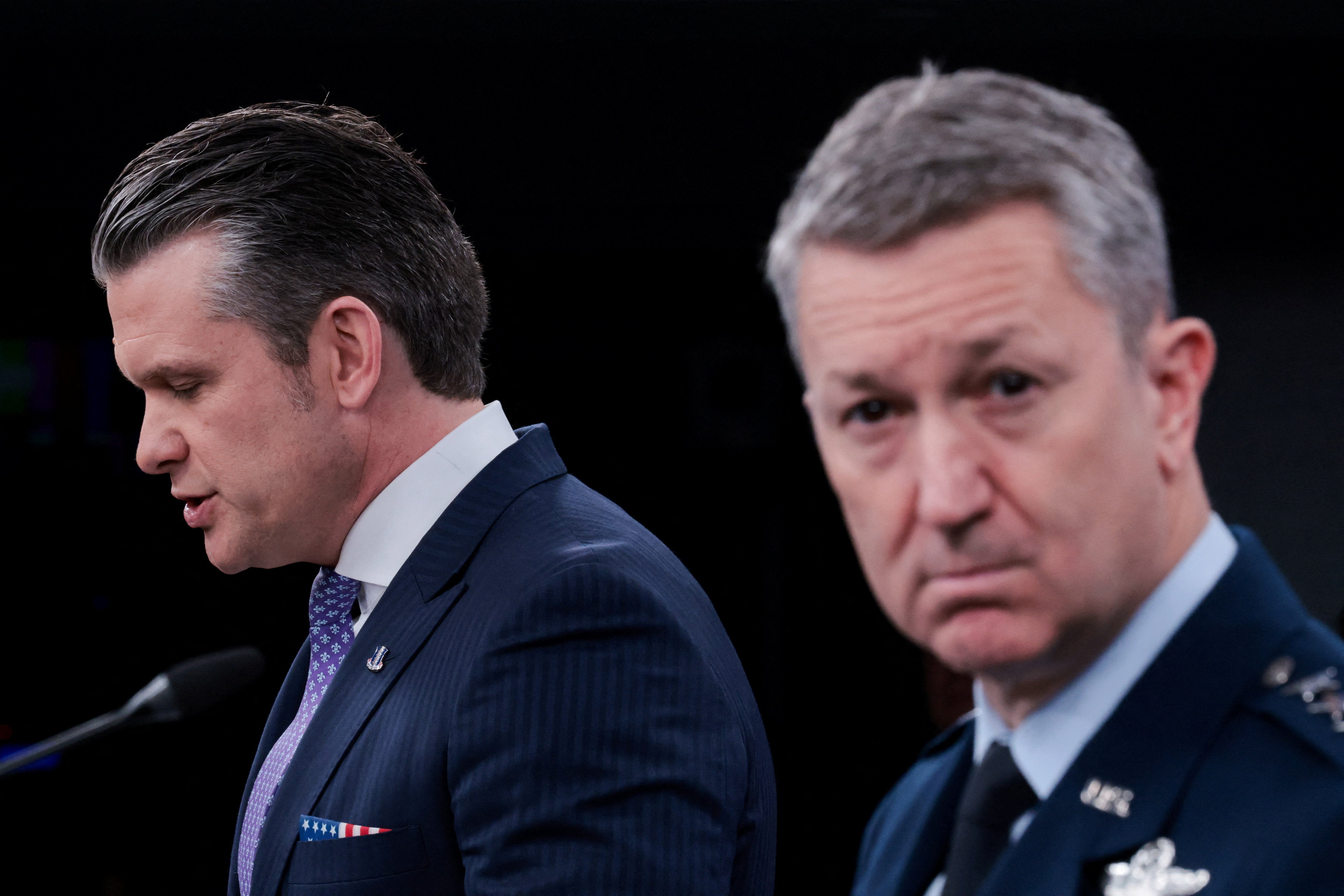 ‘We're always thinking about those considerations and developing options to be able to mitigate those risks pursuant to the normal practices that we do in the military,’ U.S. Joint Chiefs Chairman Gen. Dan Caine told reporters when pressed on the president’s threat to desalination plants in Iran.