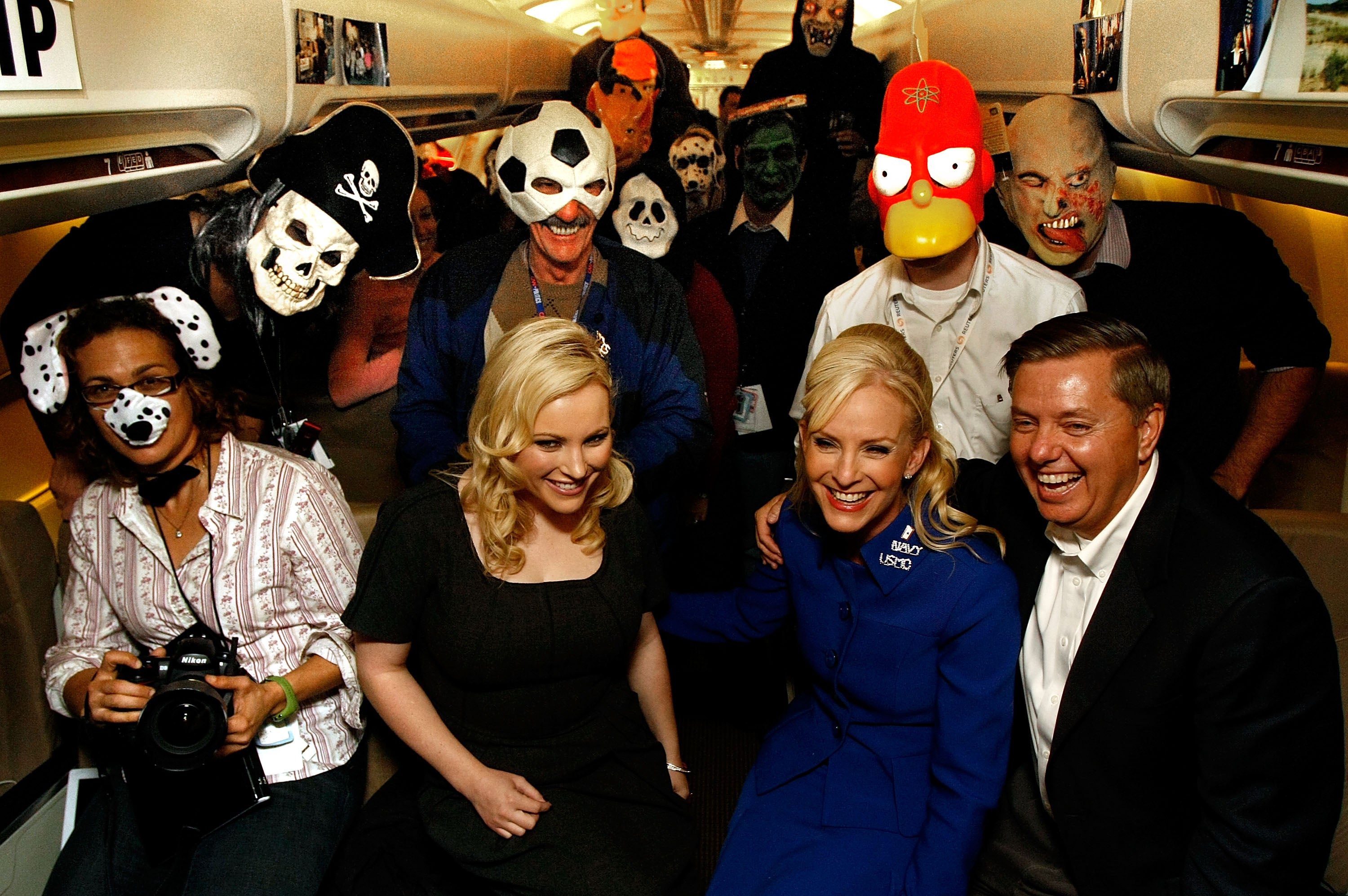Meghan McCain with her mother, Cindy McCain, and Lindsey Graham during Halloween on the campaign trail for John McCain in 2008