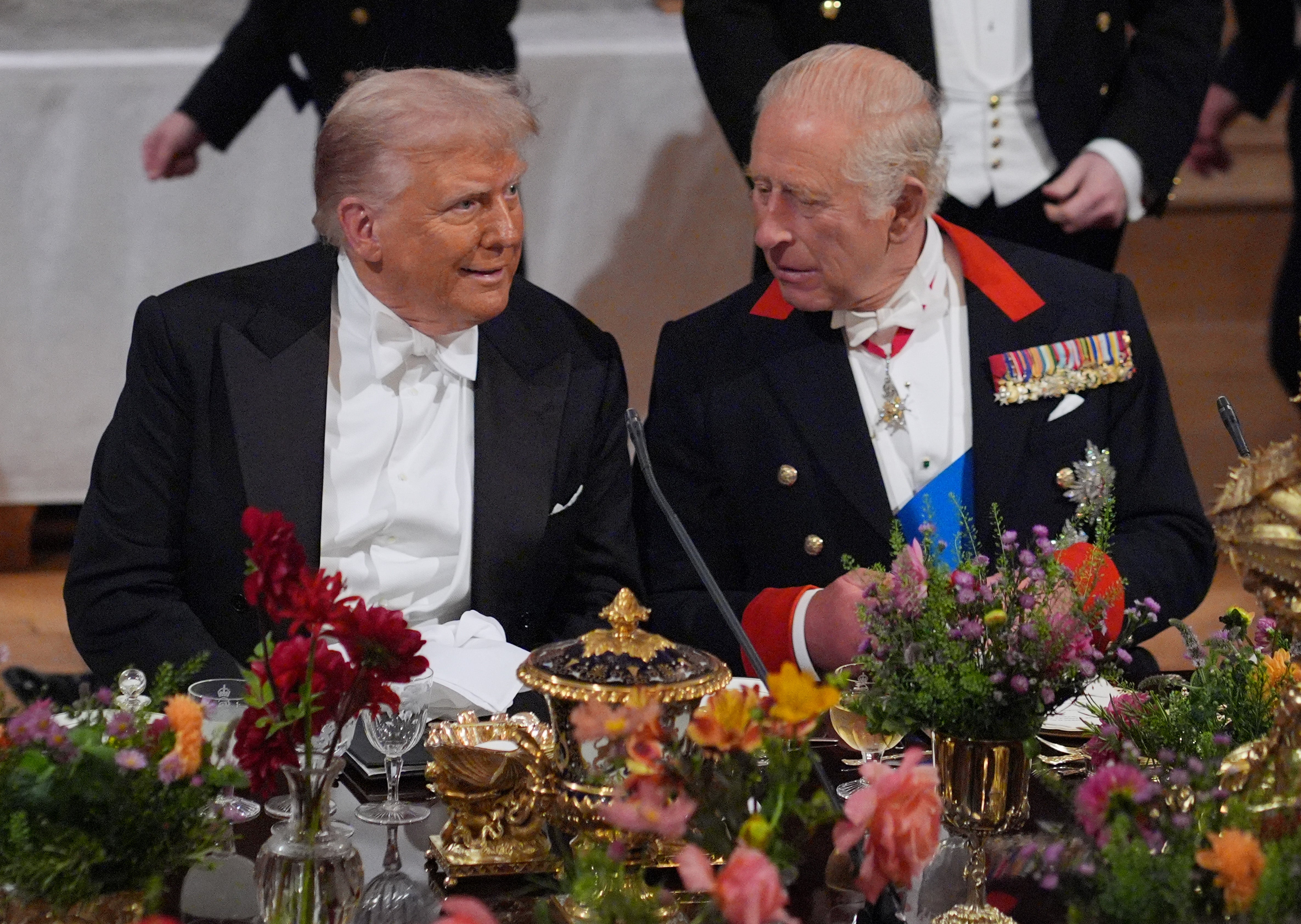 US president Donald Trump and King Charles at the Windsor state banquet last year