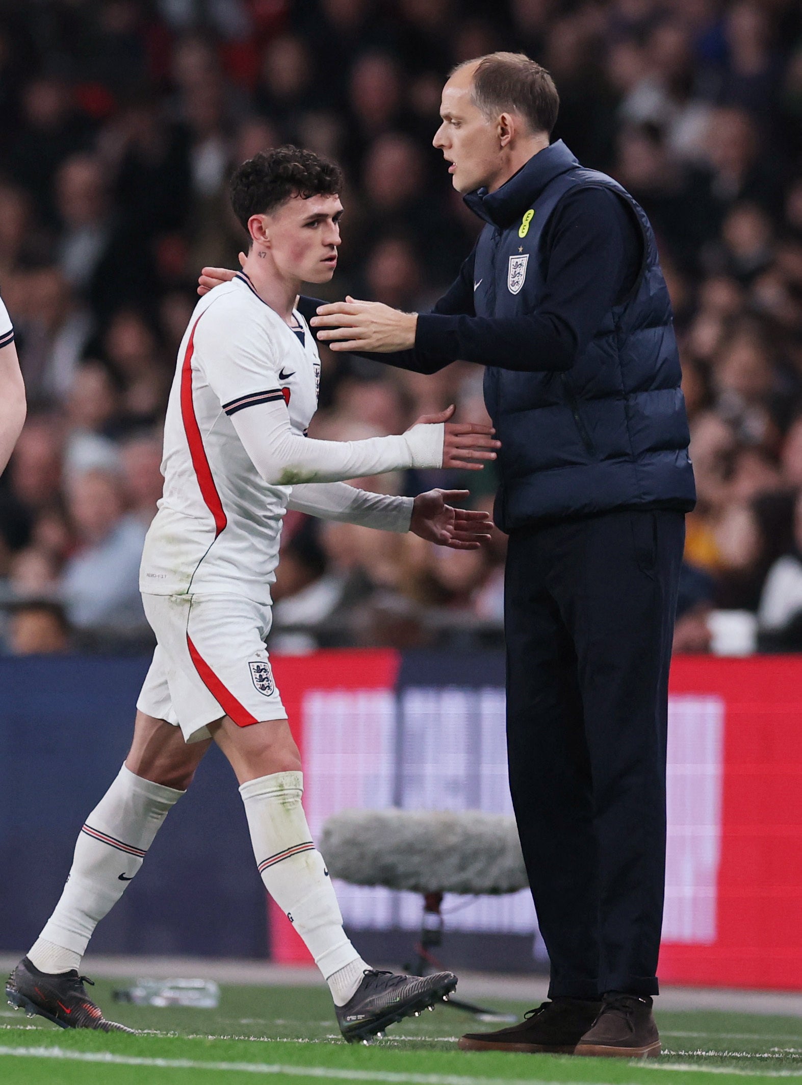 England manager Thomas Tuchel replaced Foden in the second half