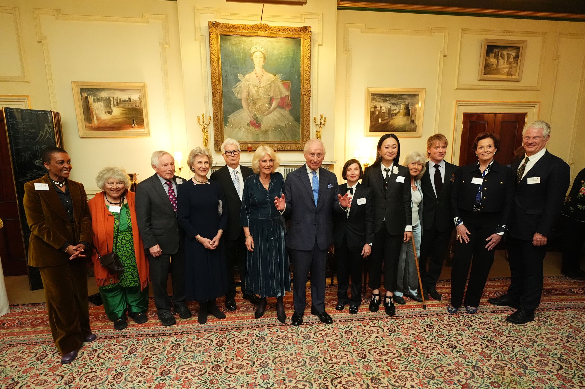 Dimbleby at a reception with the King and Queen