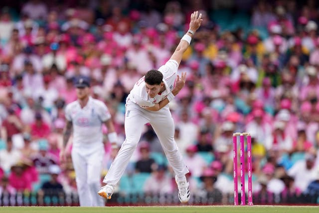 <p>Matthew Potts suffered a difficult time in the new year Test in Sydney (Robbie Stephenson/PA)</p>