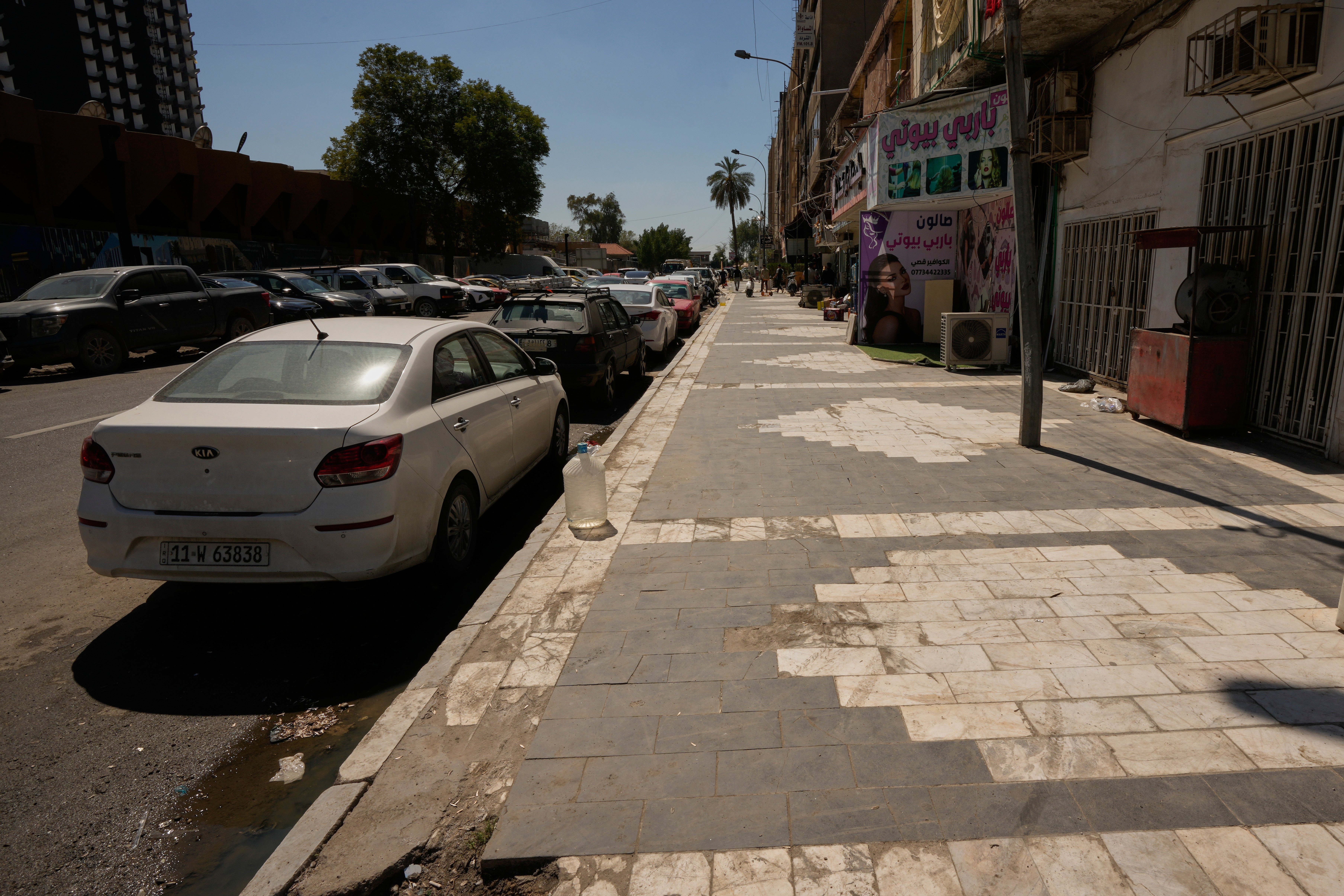 The street corner in central Baghdad's Saadoun Street where US journalist Shelly Kittleson was kidnapped in central Baghdad, Iraq