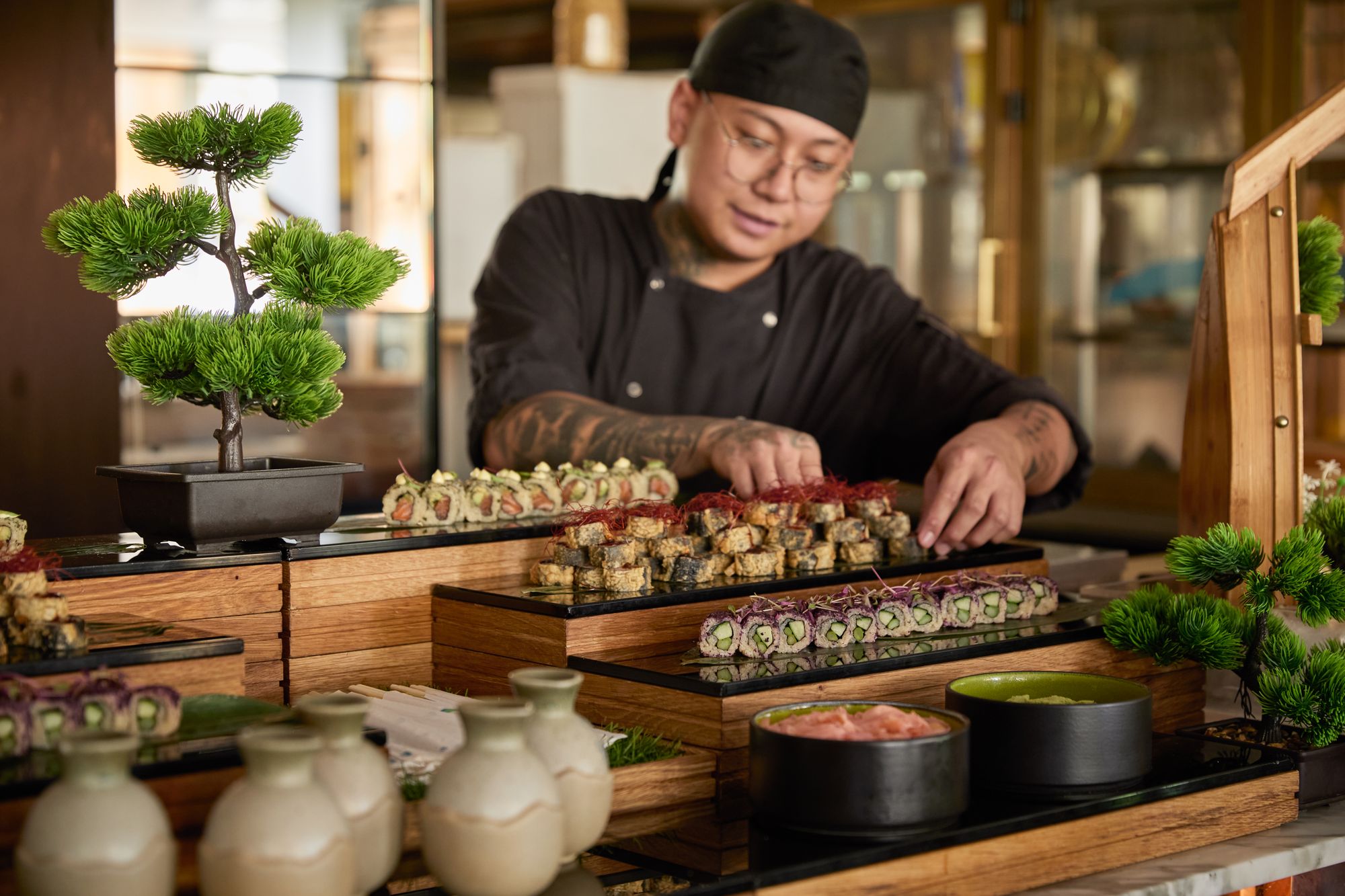 The Glasshouse’s sushi station