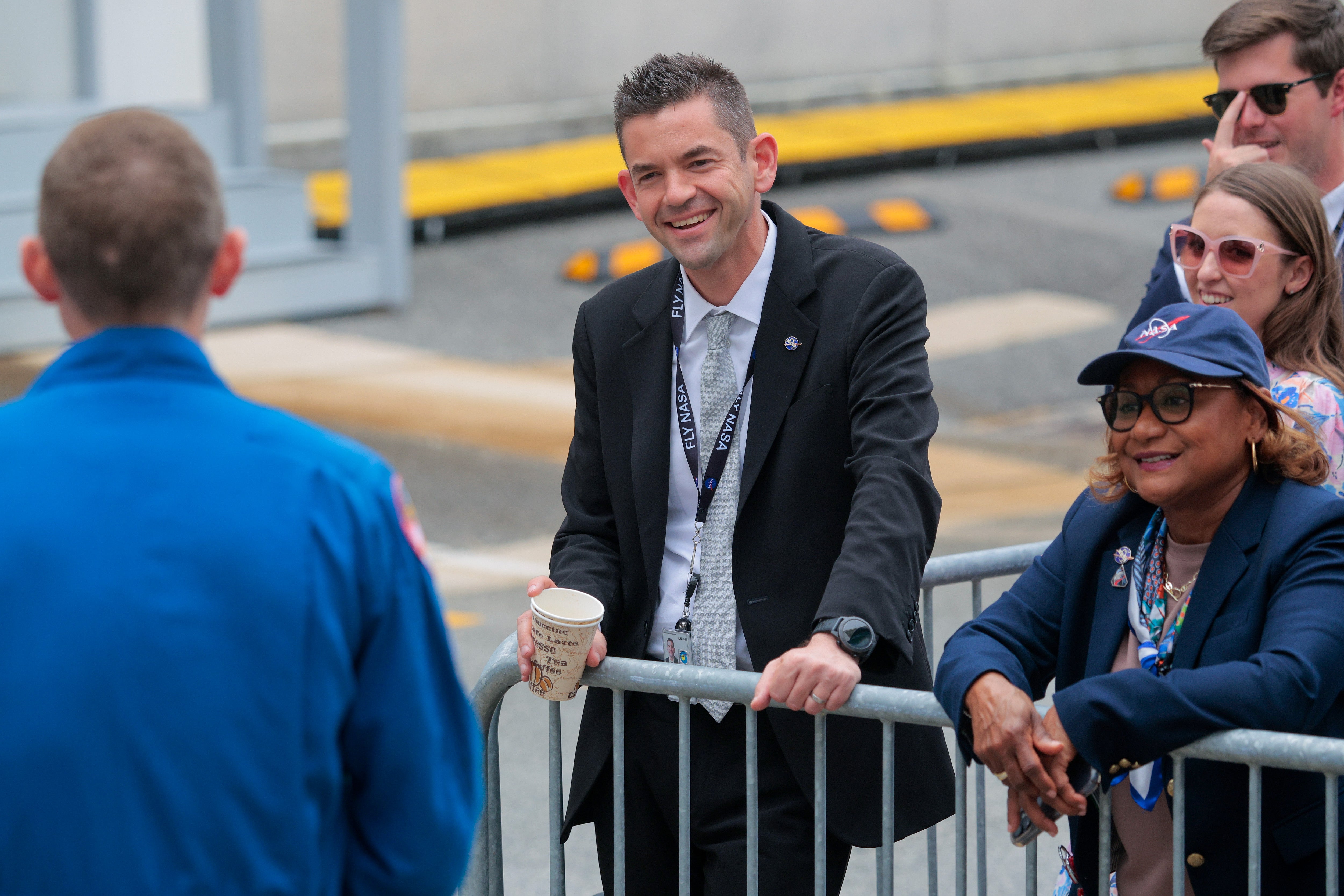 NASA Administrator Jared Isaacman attends the launch of the Artemis II at the Kennedy Space Center in Cape Canaveral, Florida, on Wednesday. Isaacman says the Artemis program will support US leadership in space