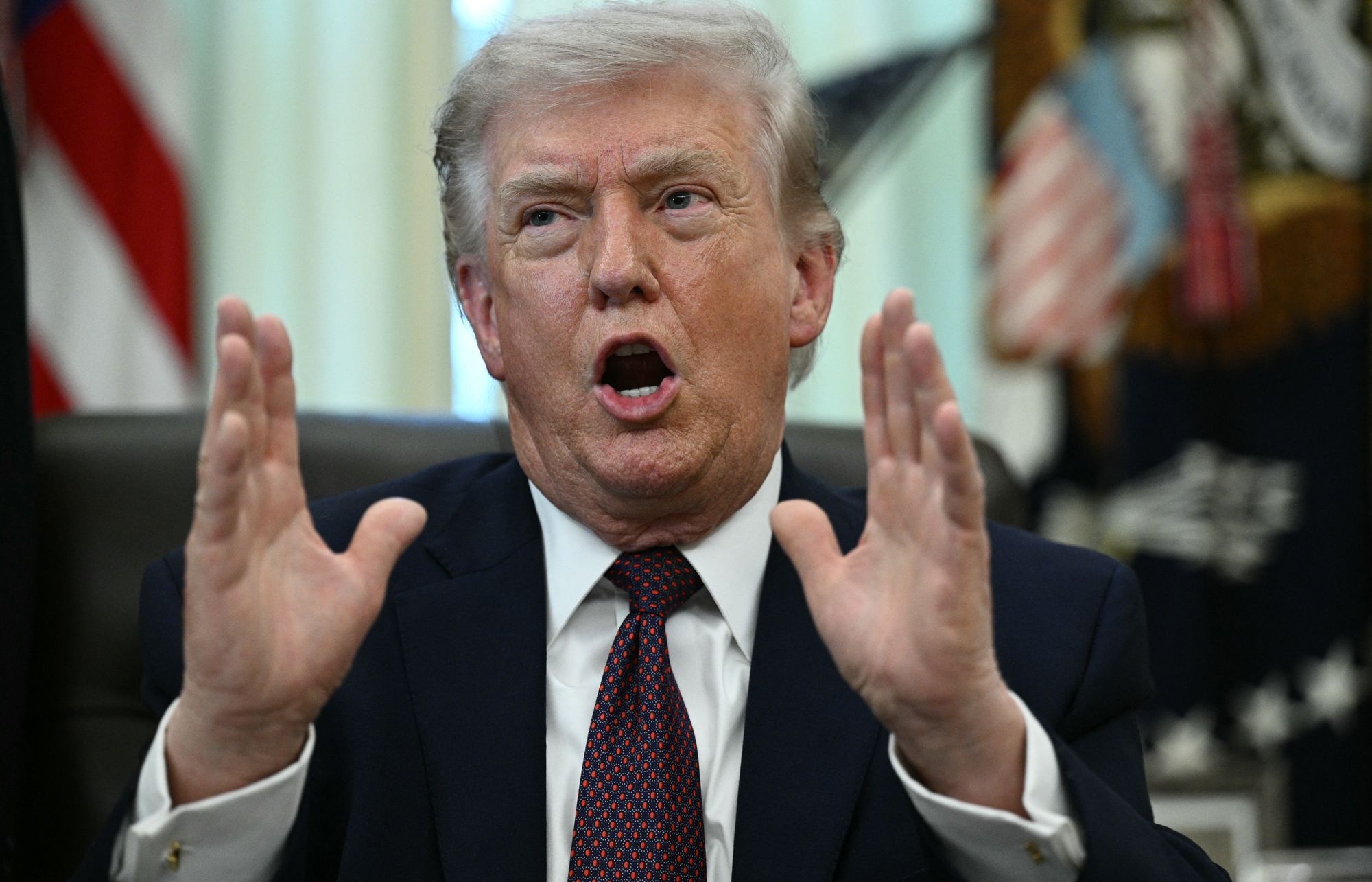 President Donald Trump purposely contradicts himself on Iran, a source told Axios