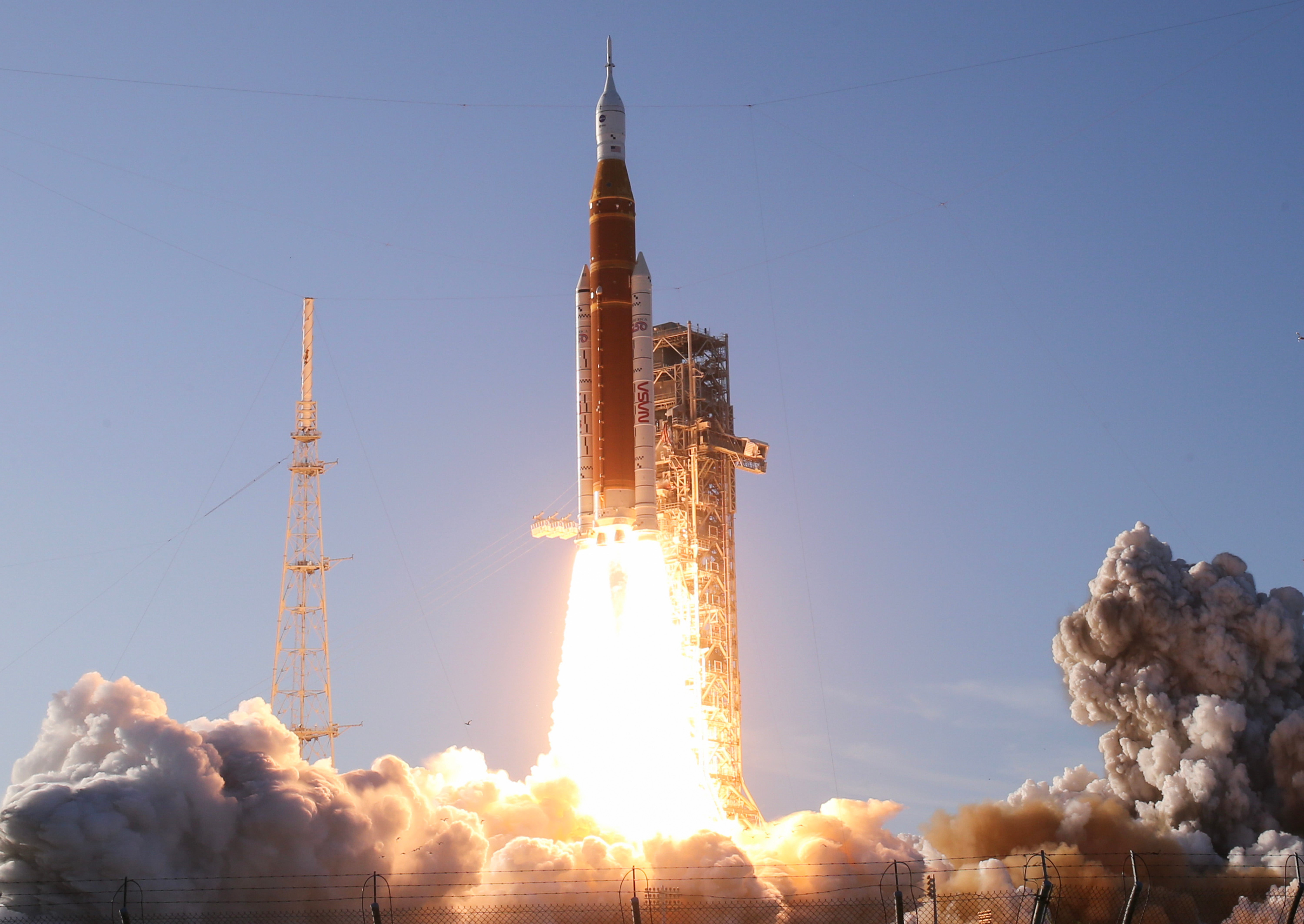 NASA's Artemis II Space Launch System rocket and Orion spacecraft lift off from Florida’s Kennedy Space Center Wednesday. The four astronauts had to work to fix toilet problems on the spacecraft just hours later