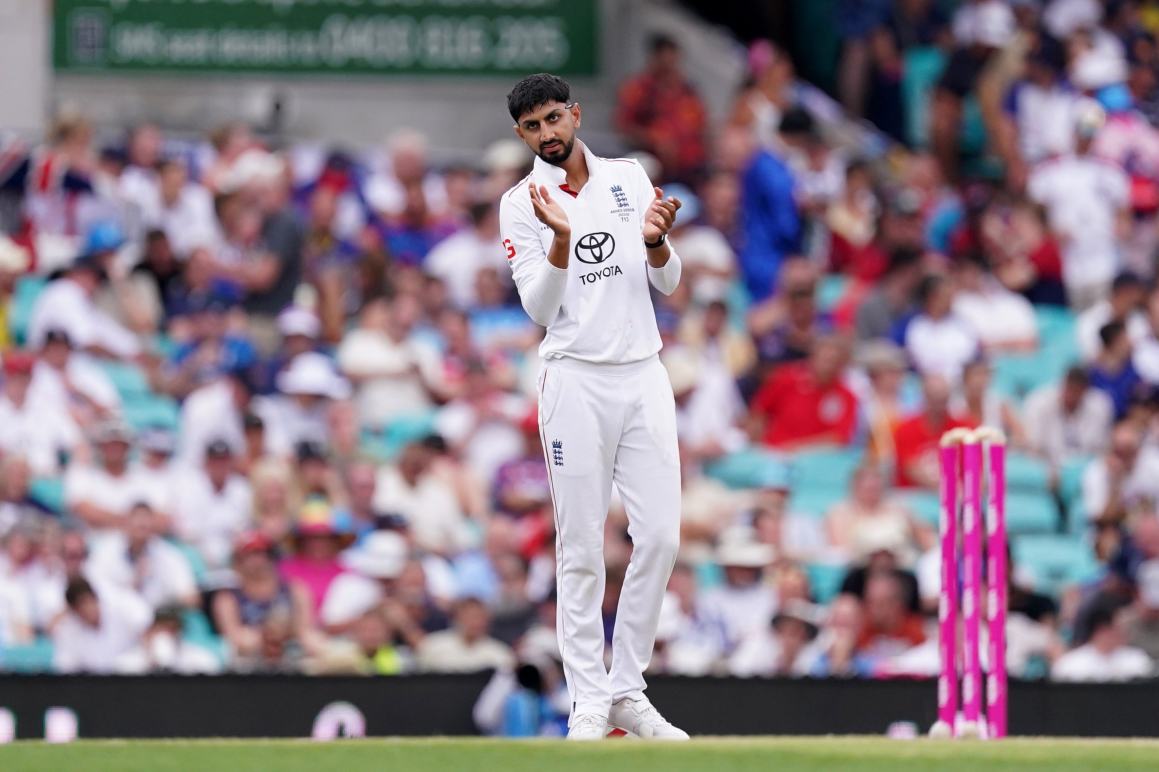 Shoaib Bashir was relegated to substitute fielder and drinks carrier during the Ashes (Robbie Stephenson/PA)