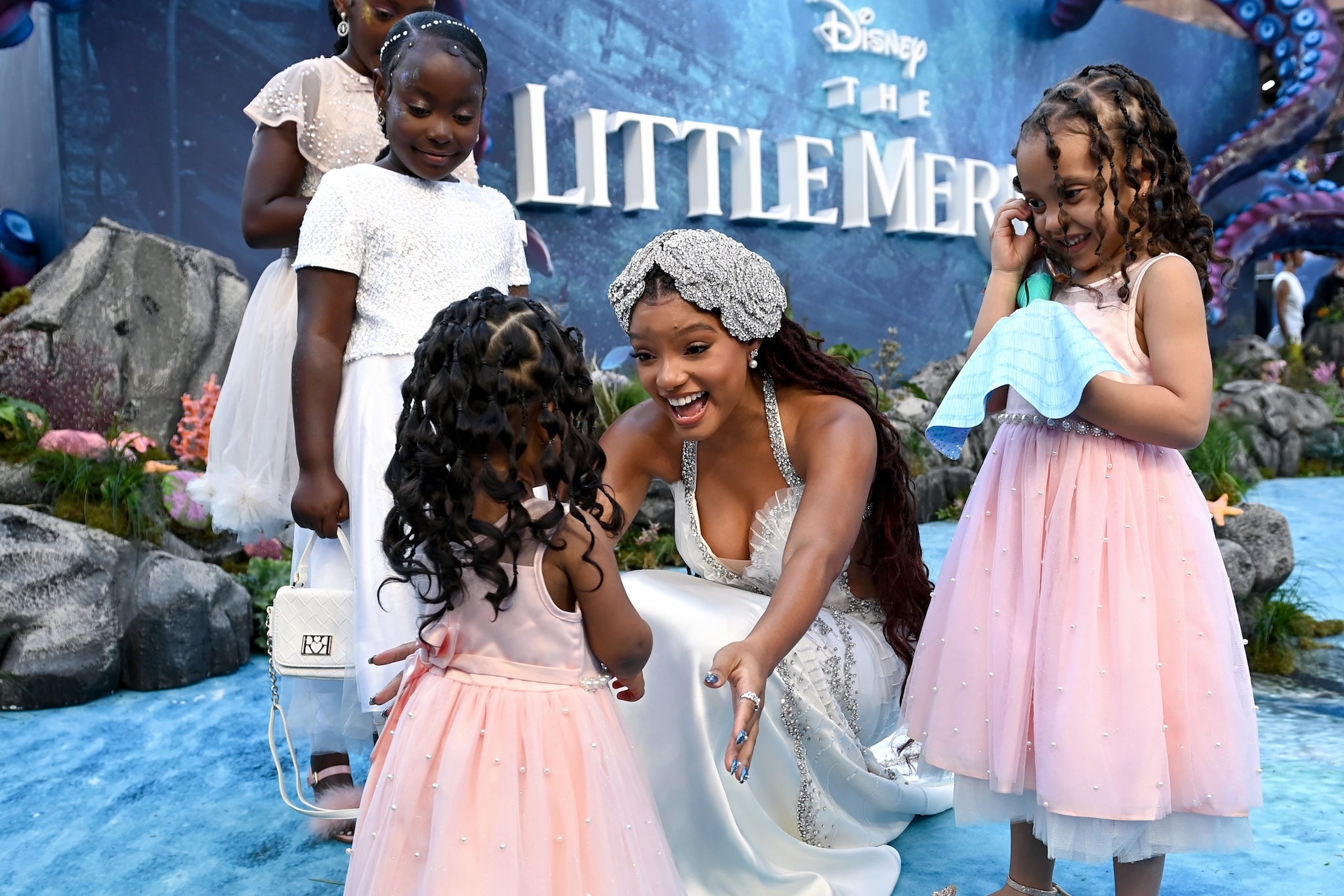 Making a splash: Halle Bailey greets fans at the UK premiere of ‘The Little Mermaid’