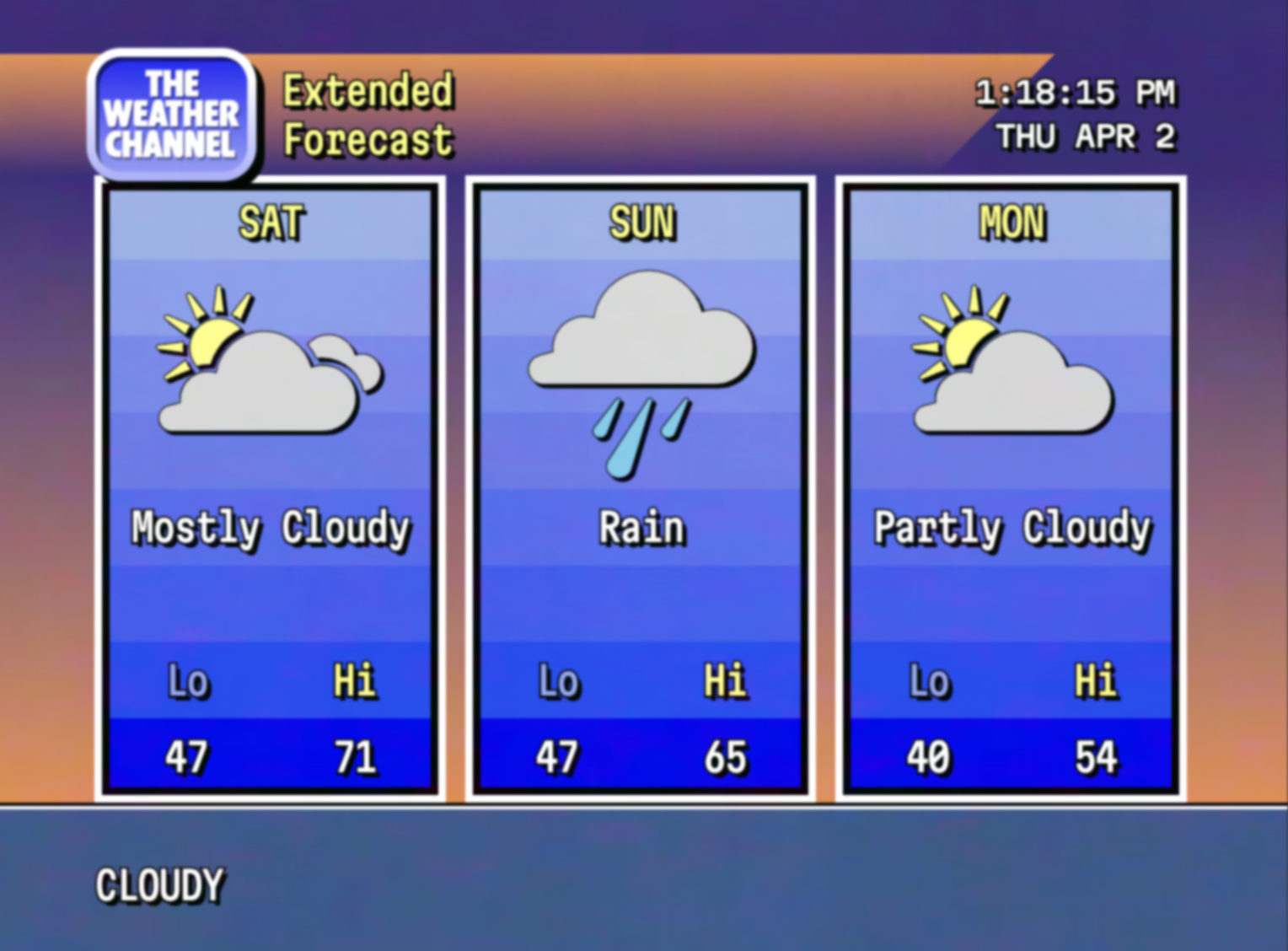 The retrocast option provides a local weather update while playing smooth jazz in the background