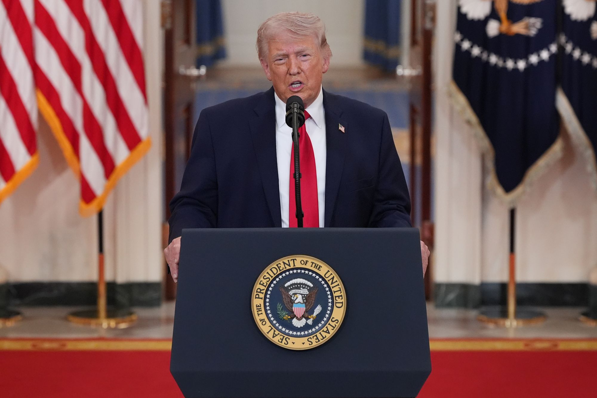 The president had trouble pronouncing numerous words during his rambling address to the nation