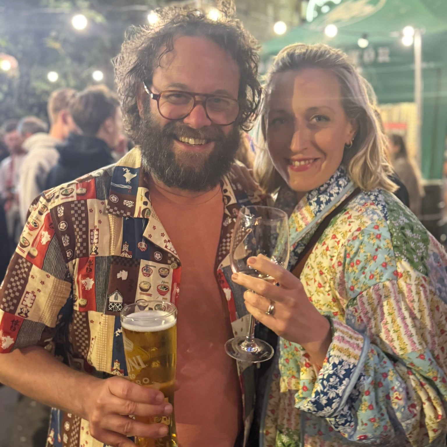 One for the road: Josh Burt, pictured with his wife Hannah, is ready to face up to the legacy of three decades embracing the life of a bon viveur