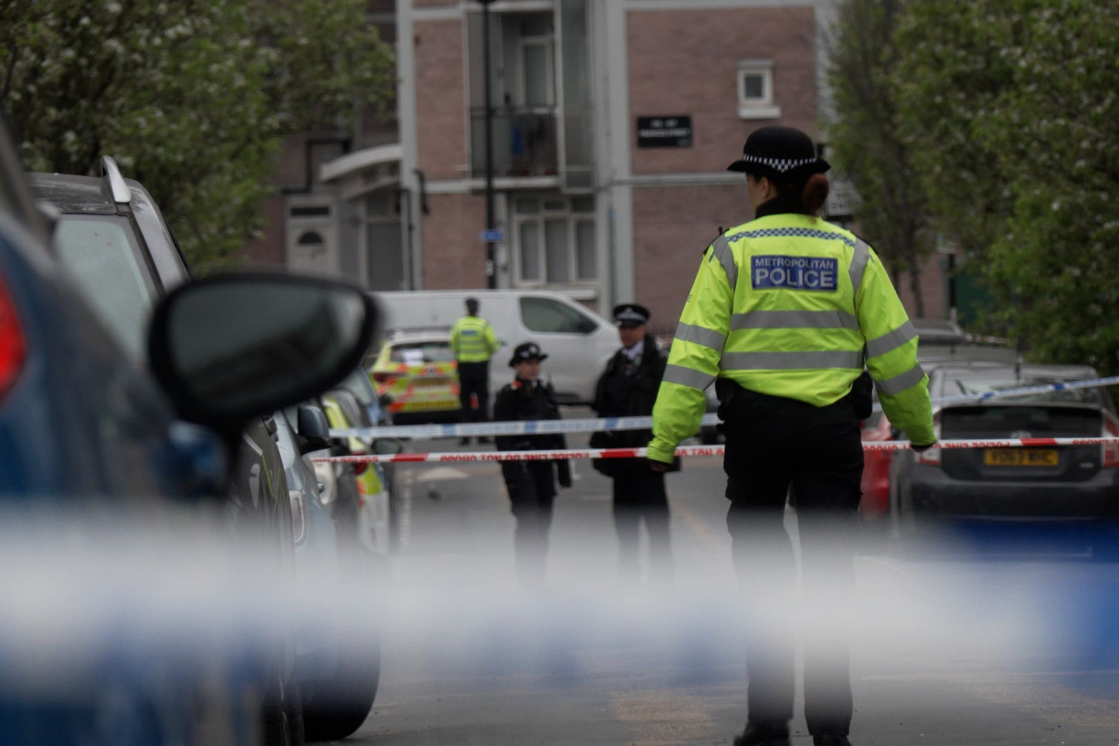 Police at the scene in Woolwich