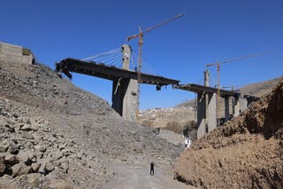 The B1 bridge connecting Tehran to Karaj was damaged by a strike Thursday