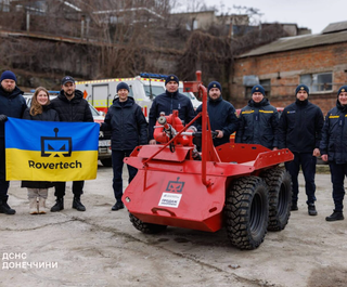 Zmiy firefighting robot in Donetsk Oblast
