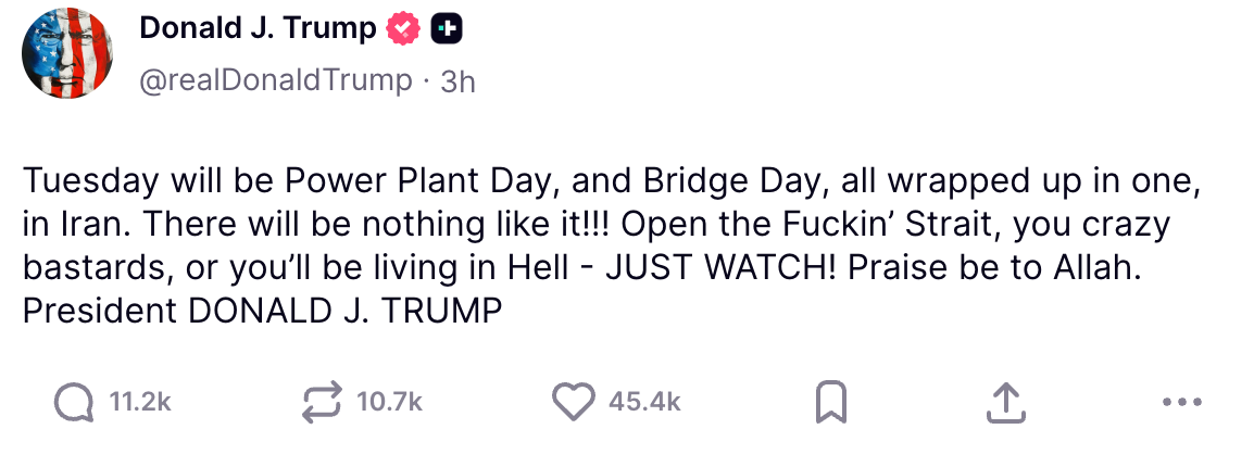 Trump warned Iran to open the Strait of Hormuz or live in ‘hell’