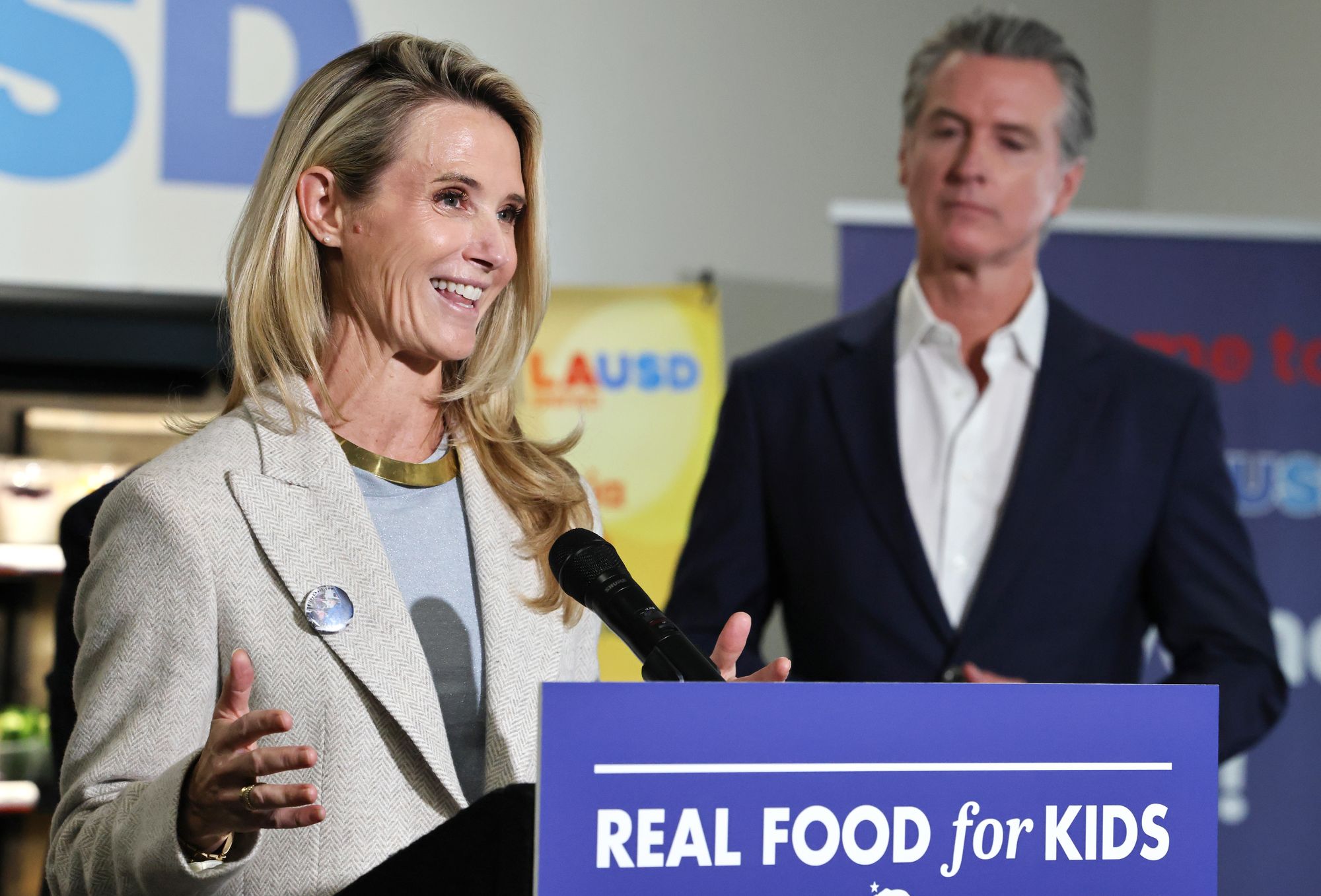 Gavin Newsom’s wife said that President Donald Trump’s firing of Kristi Noem and Pam Bondi was ‘no surprise’ and is part of his wider ‘war on all women’