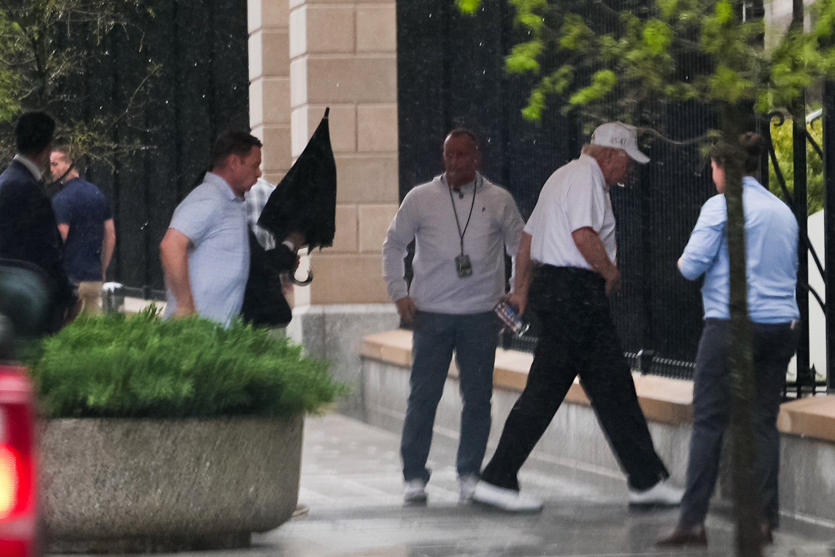 President Donald Trump, pictured after a round of golf on Sunday, has revealed the exact deadline for Iran to make a deal and reopen the Strait of Hormuz