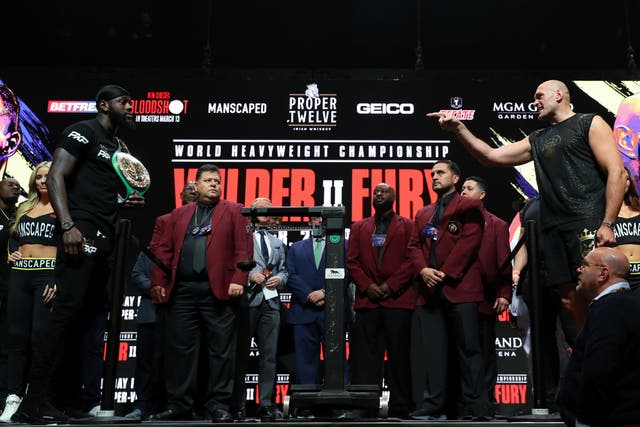 Tyson Fury, right, and Deontay Wilder will both want to make waves in the heavyweight division in 2026 (Bradley Collyer/PA)