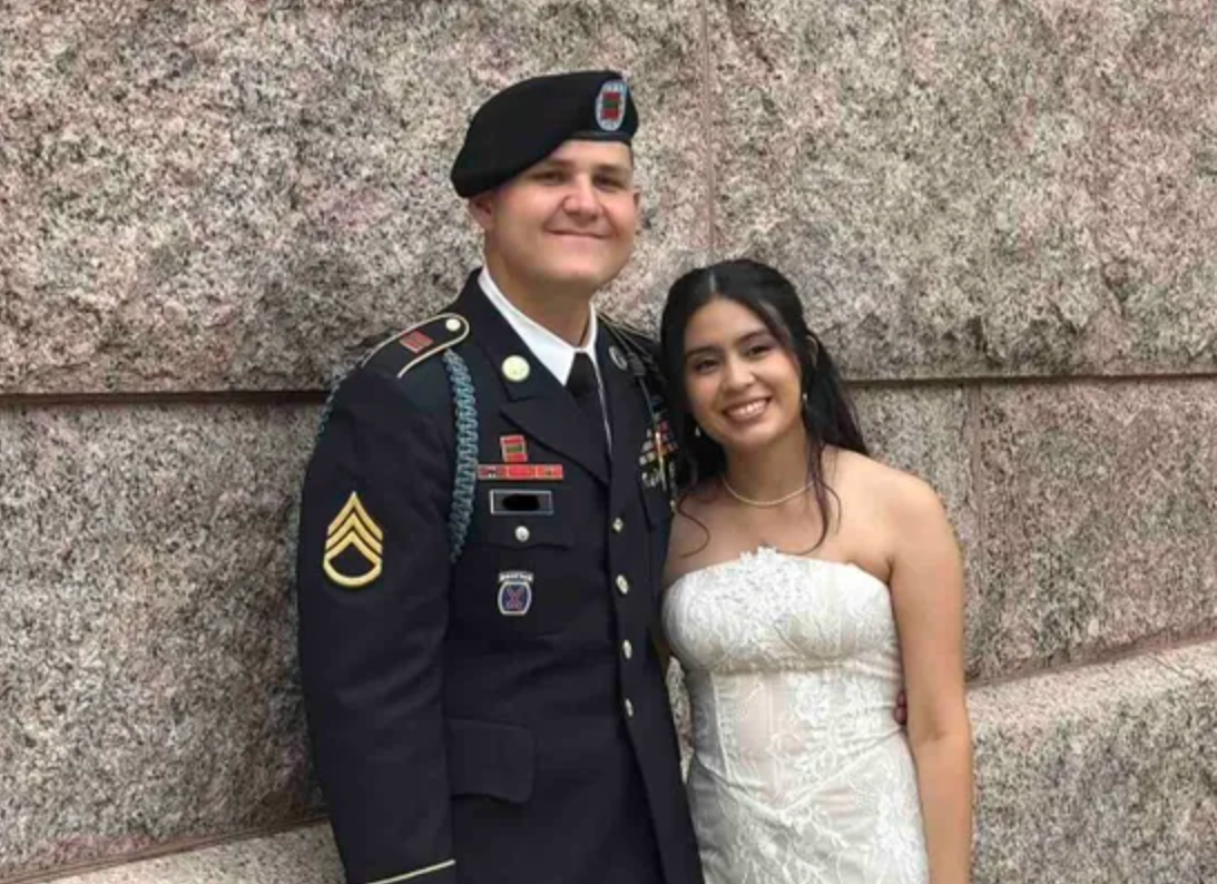 Matthew Blank and Annie Ramos on their wedding day in March