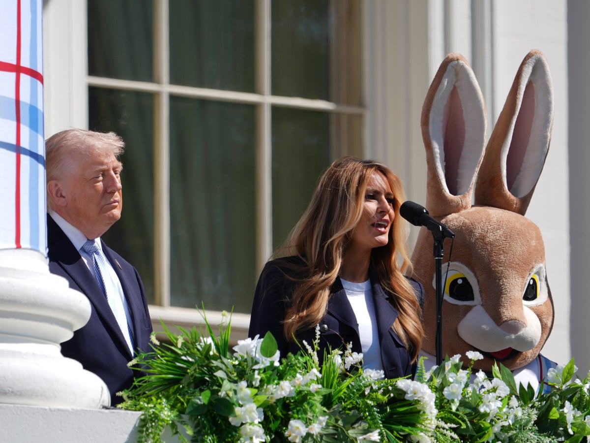 Melania Trump makes rare political statement at White House Easter Egg Roll | The Independent