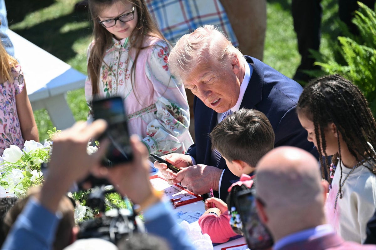 Trump makes bold Iran war claim and rants about bombs at family Easter event