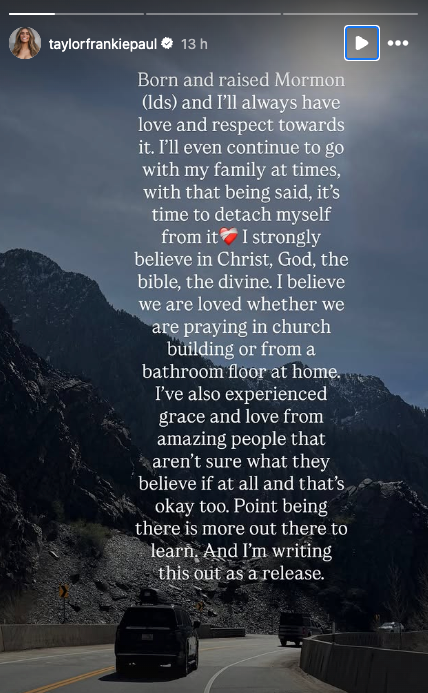 Taylor Frankie Paul said she still strongly believes in 'Christ, God, the bible, the divine'