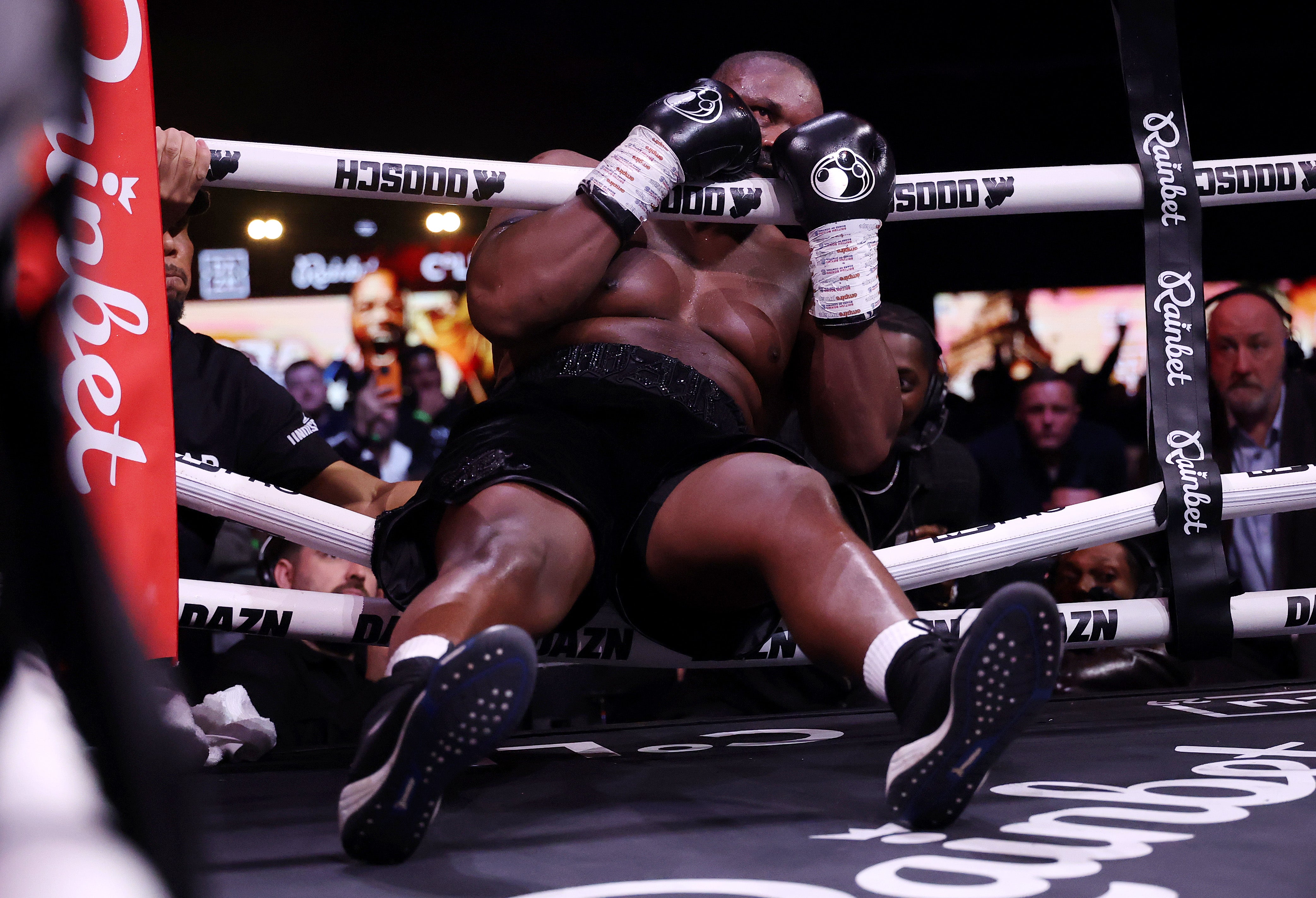 Chisora was knocked through the ropes in the eighth round