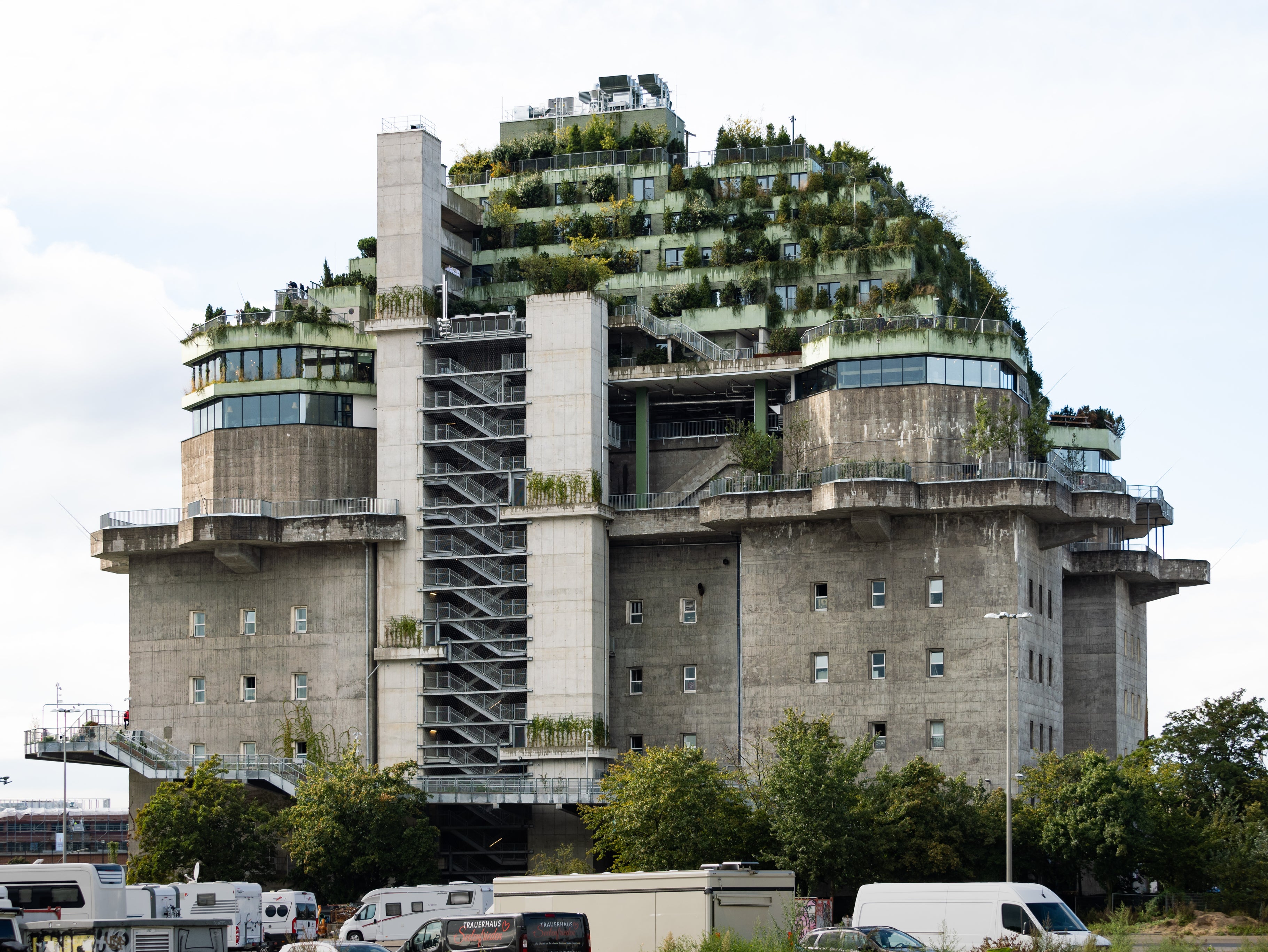 The imposing Feldstrasse Bunker in the St Pauli neighbourhood