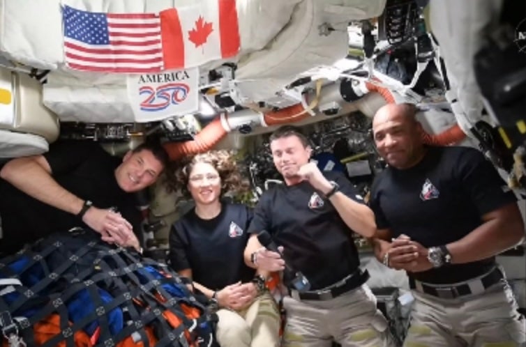 President Donald Trump beamed in to speak with NASA astronauts on their spacecraft after they circled the far side of the moon and began to head home to Earth