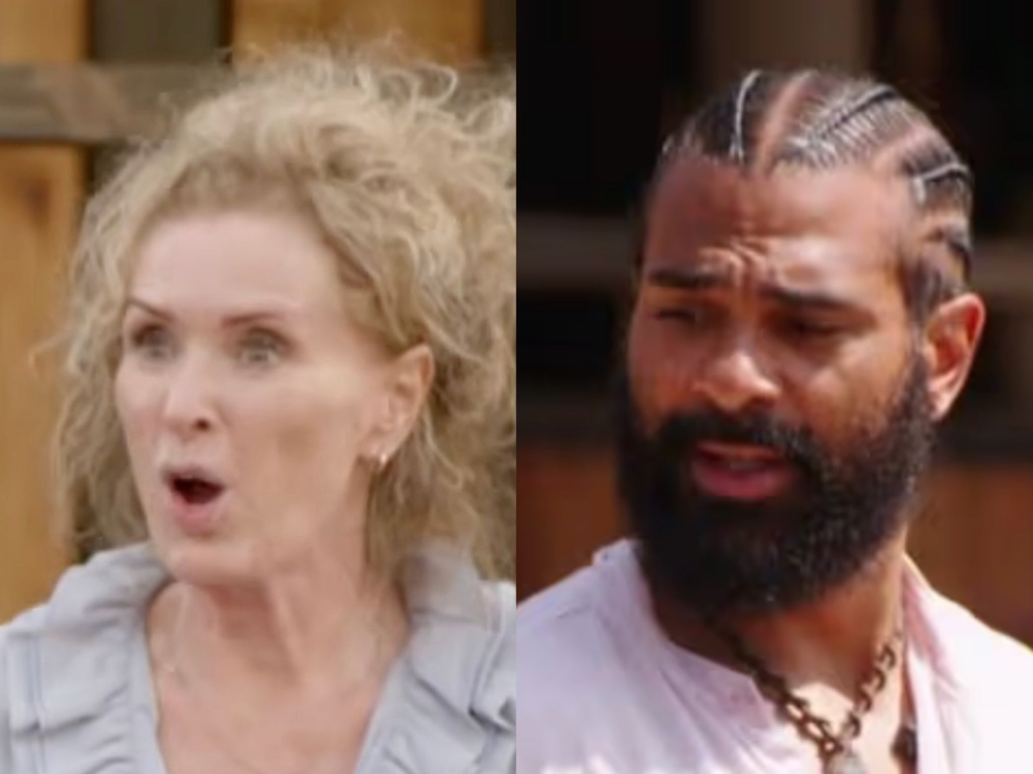Beverley Callard e David Haye não começaram bem na selva
