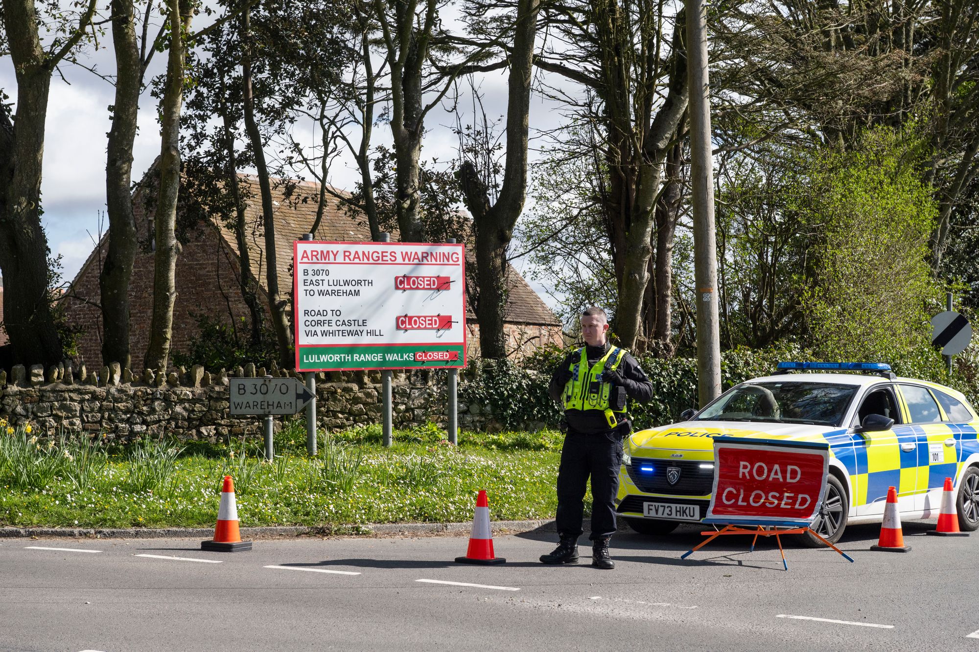 A police chief defended officers who broke up an illegal demonstration