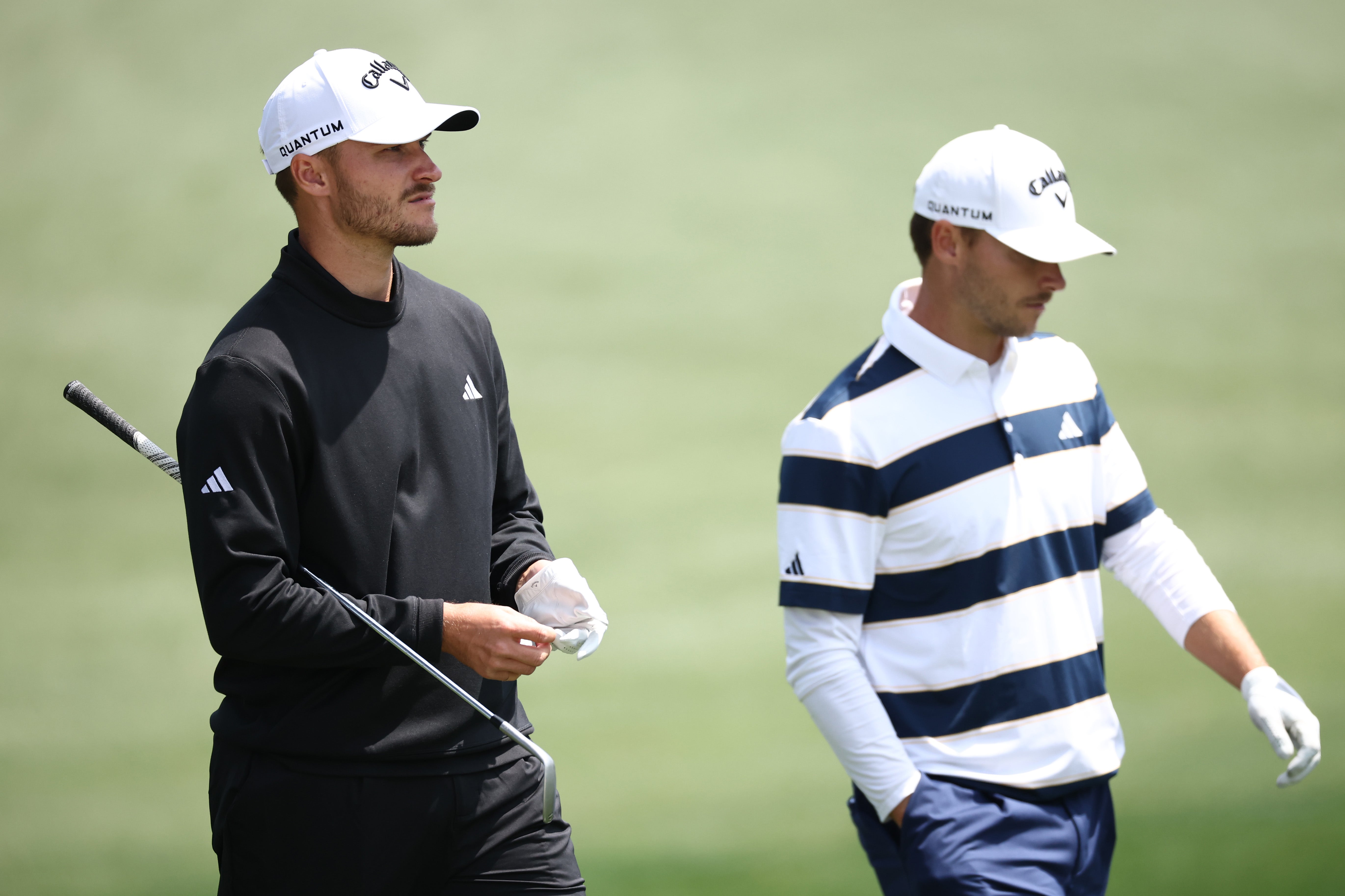 Nicolai Hojgaard (left) and brother Rasmus survey the sights of Augusta ahead of the Masters