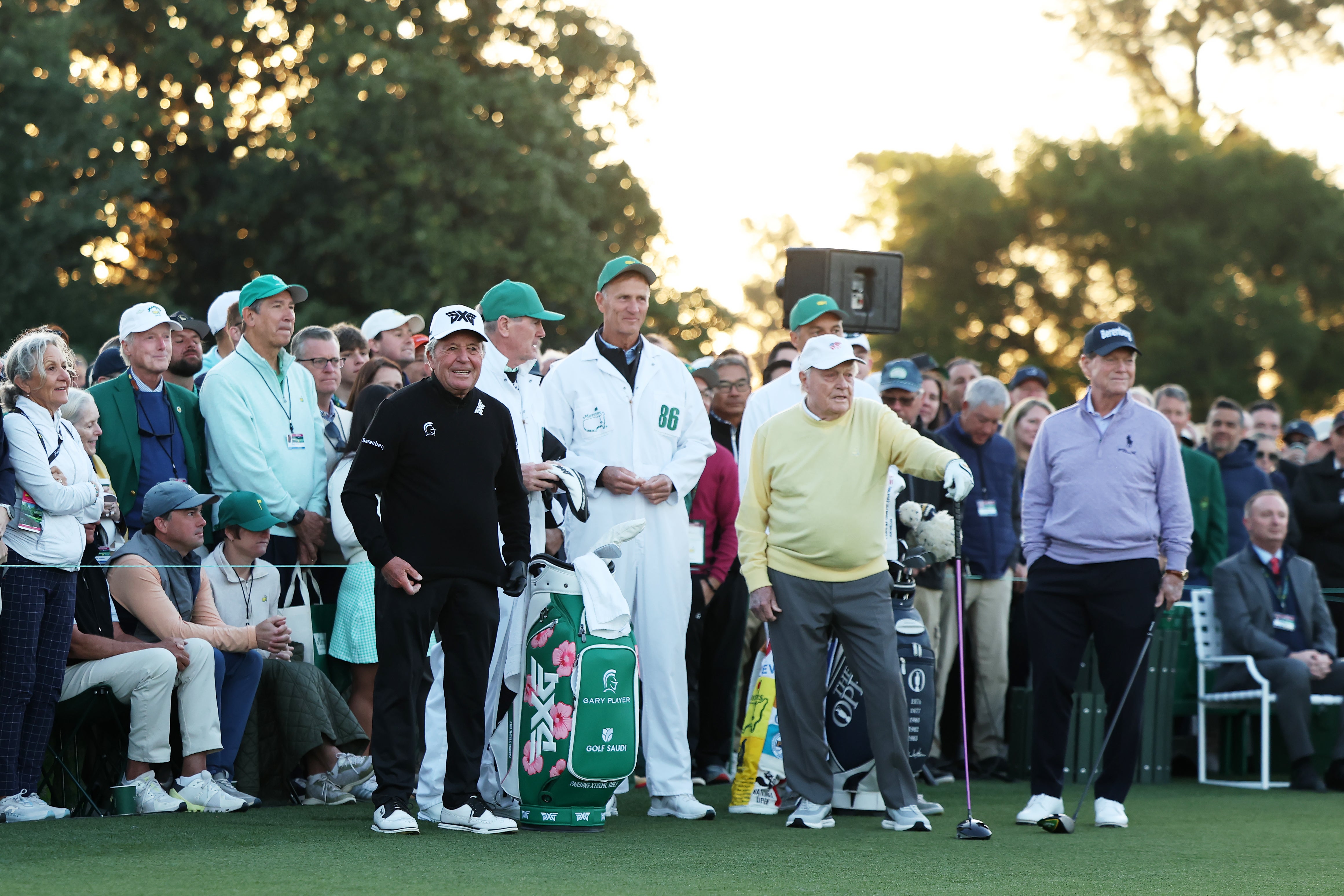 Gary Player, Jack Nicklaus and Tom Watson have got the Masters underway