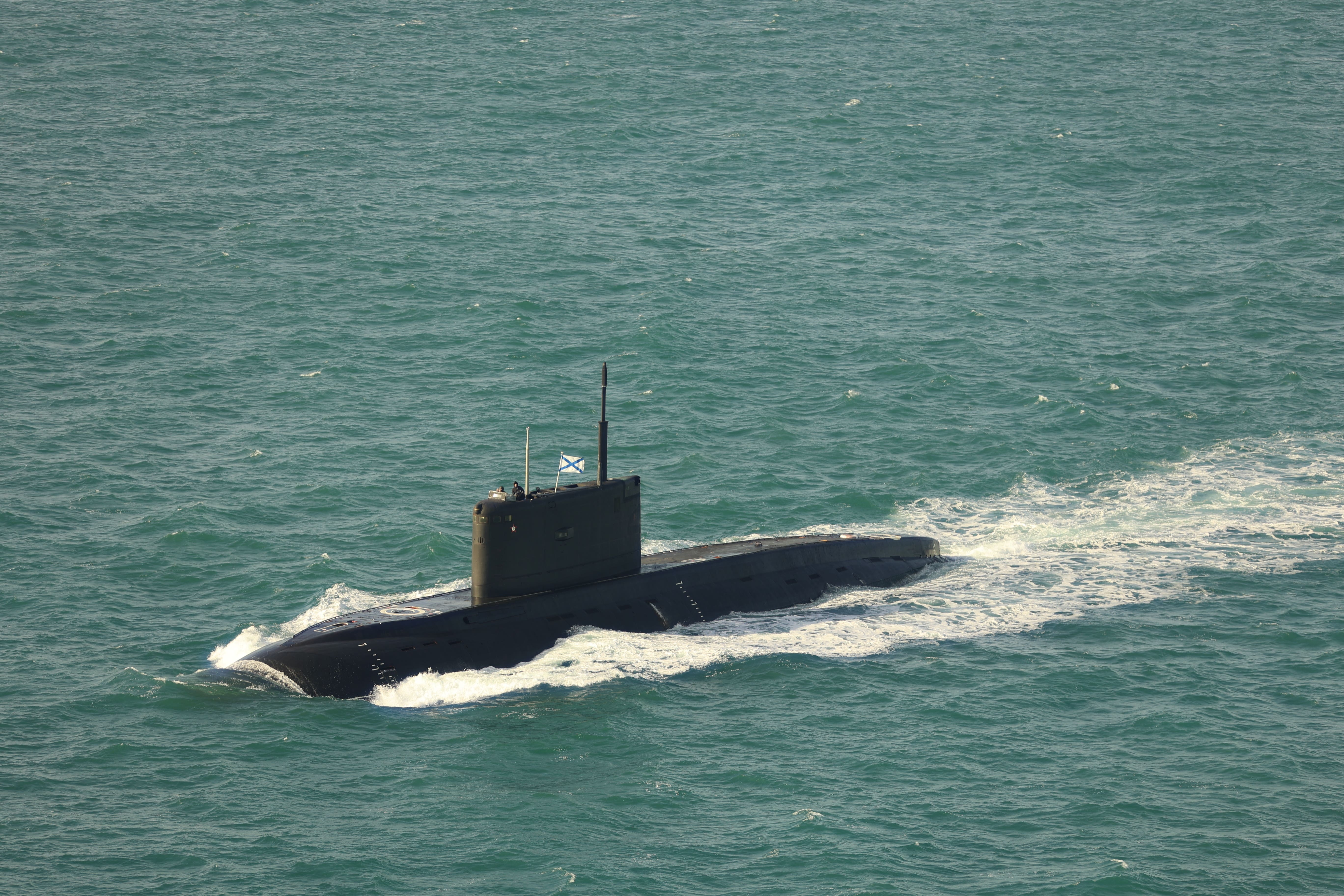 Defence Secretary John Healey said three Russian submarines including Krasnodar were monitored by the UK (MoD/PA) (UK MOD Crown copyright)