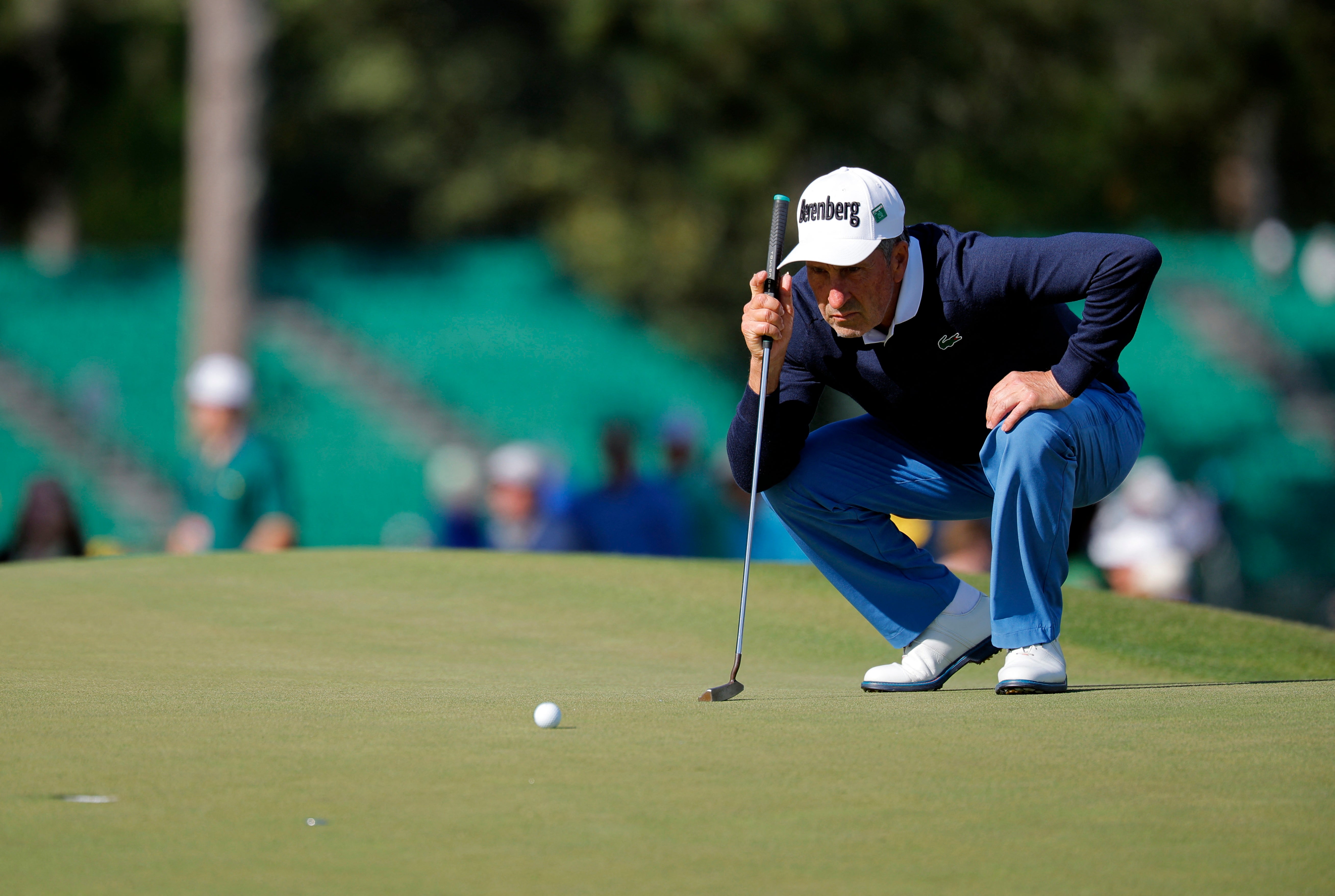 Spain's Jose Maria Olazabal leads the Masters