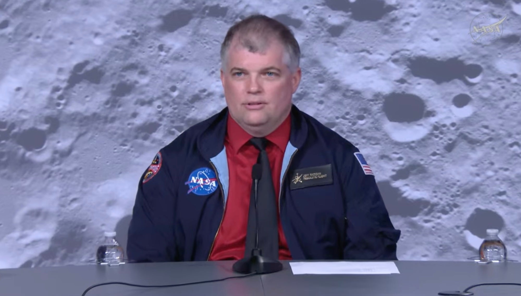 Jeff Radigan, the flight director of Artemis II, speaks to reporters on Thursday afternoon from NASA’s Johnson Space Center