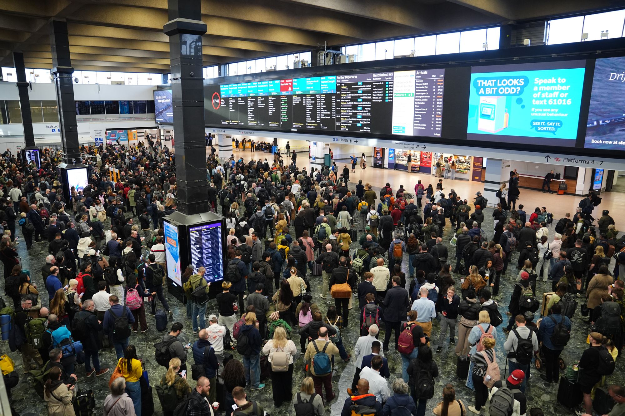 The second busiest service was the West Midlands service from London Euston to Crewe, Cheshire, departing during the evening rush hour