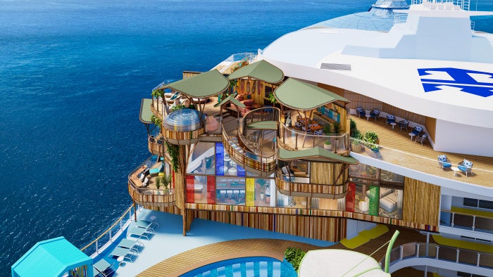 The new treehouse suite for Royal Caribbean features three floors, complete with a rooftop terrace and a whirlpool